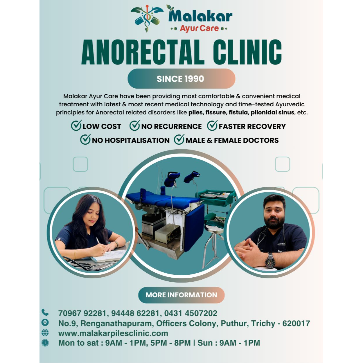 piles treatment center in trichy
Malakar Ayur Car... main image