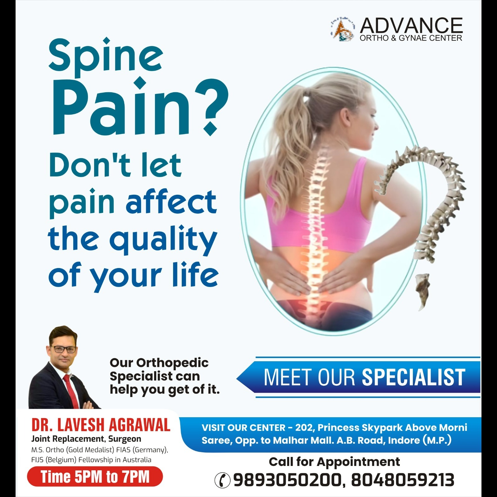 Best Doctor for Spine Pain in Indore
Dr. Lavesh Ag... main image