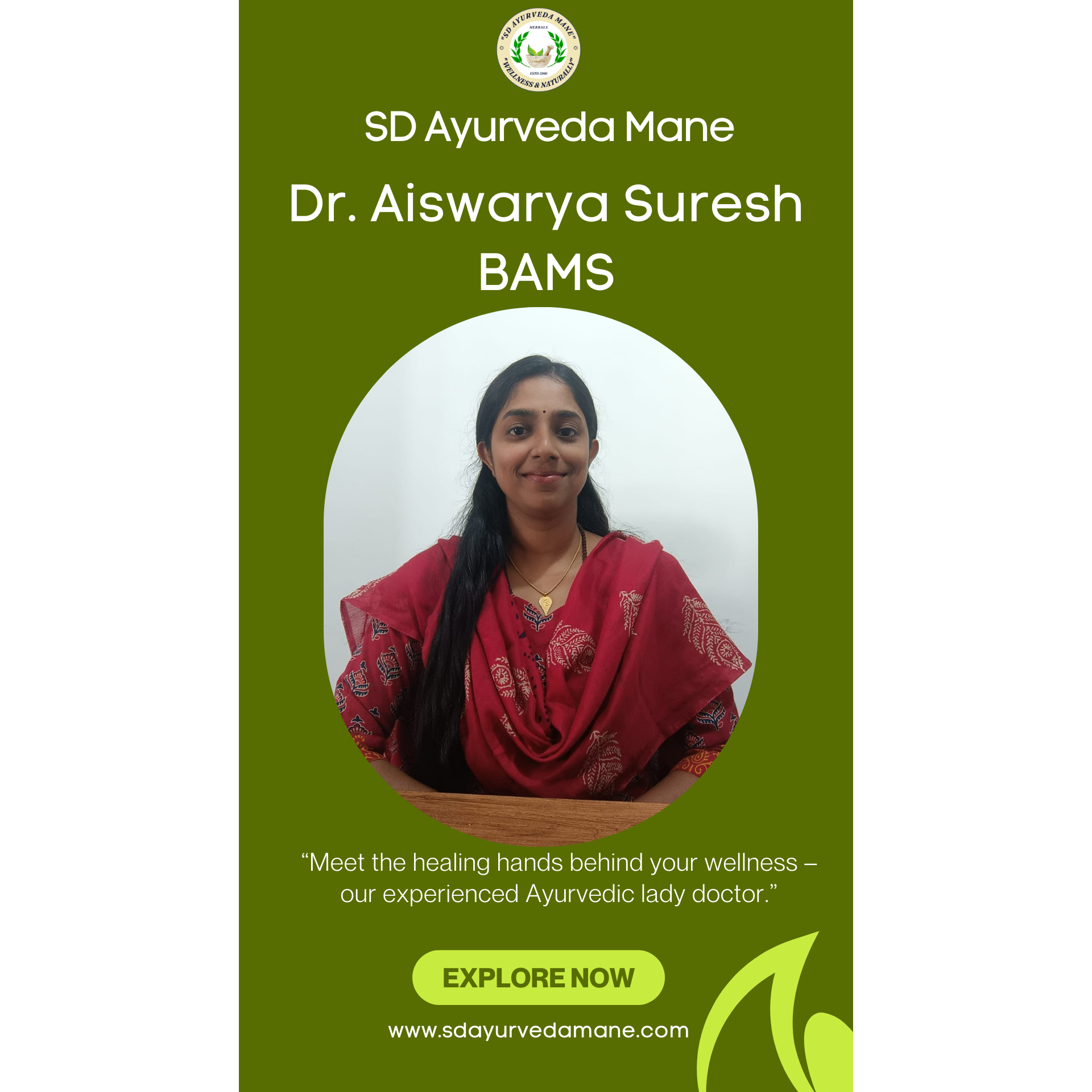Dr. Aiswarya – Lady Ayurvedic Doctor at SD Ayur... main image