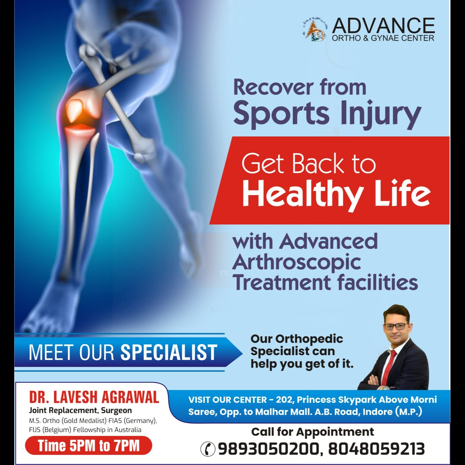 Best Sports Injury Specialist in Indore!
Dr. Laves... main image