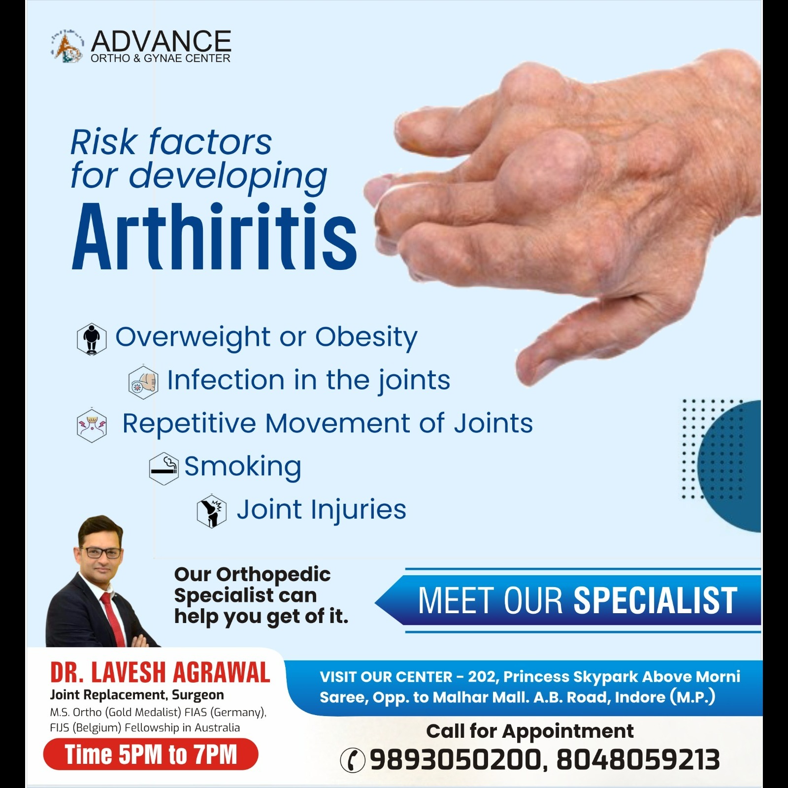 Best Arthritis Specialist in Indore 

If you ar... main image