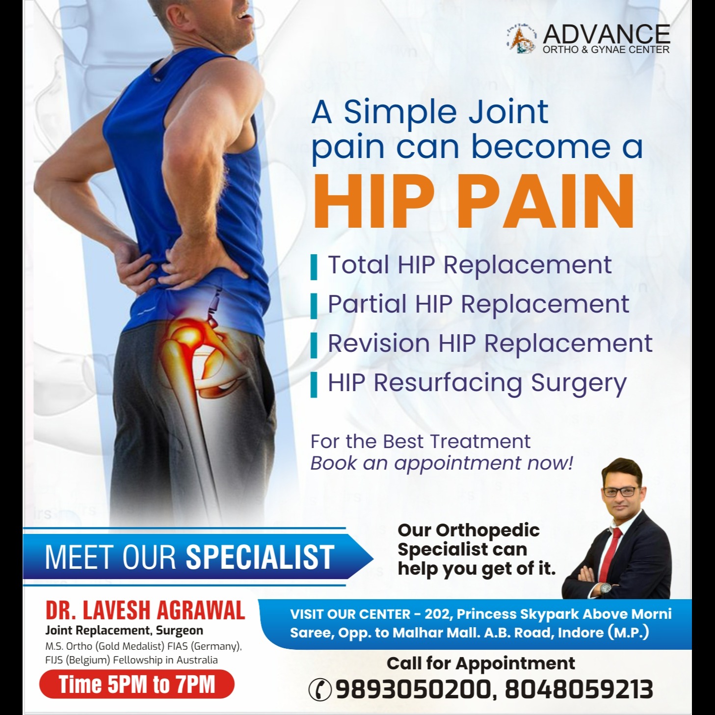 Top Hip Pain Specialist in Indore
Dr. Lavesh Ag... main image