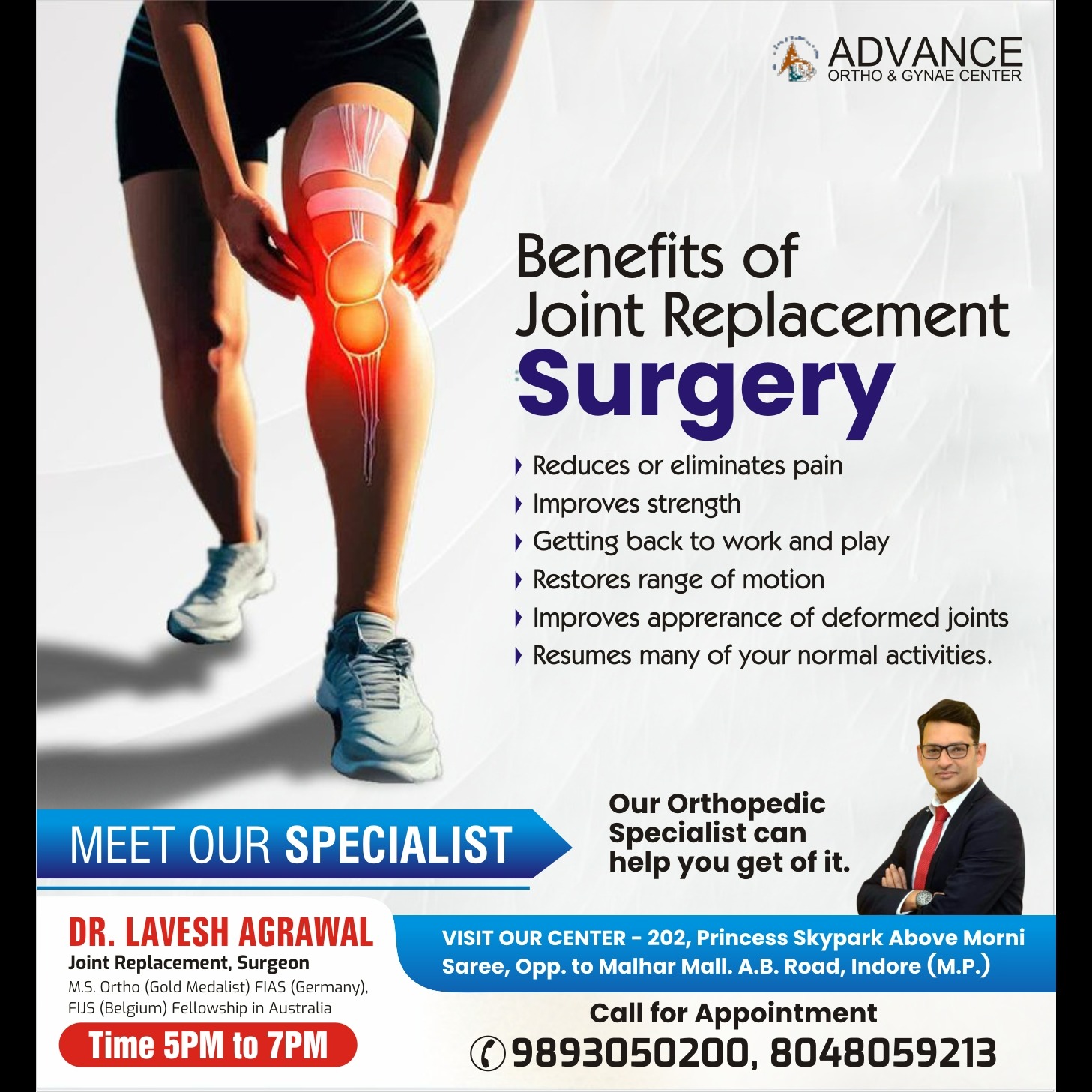 Best Joint Replacement Surgeon in Indore
Dr. Laves... main image