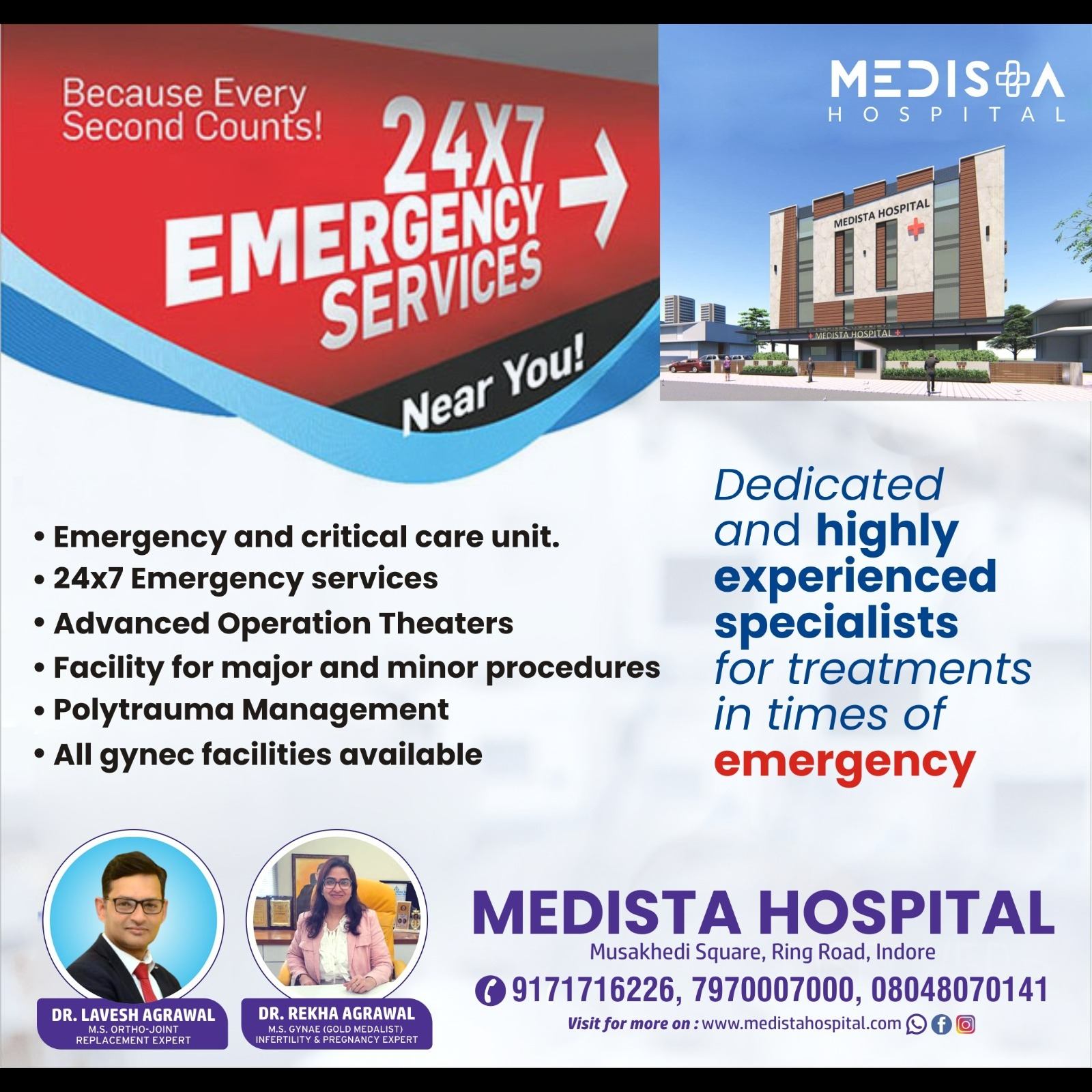 24/7 Emergency Services at Medista Hospital, Indor... main image
