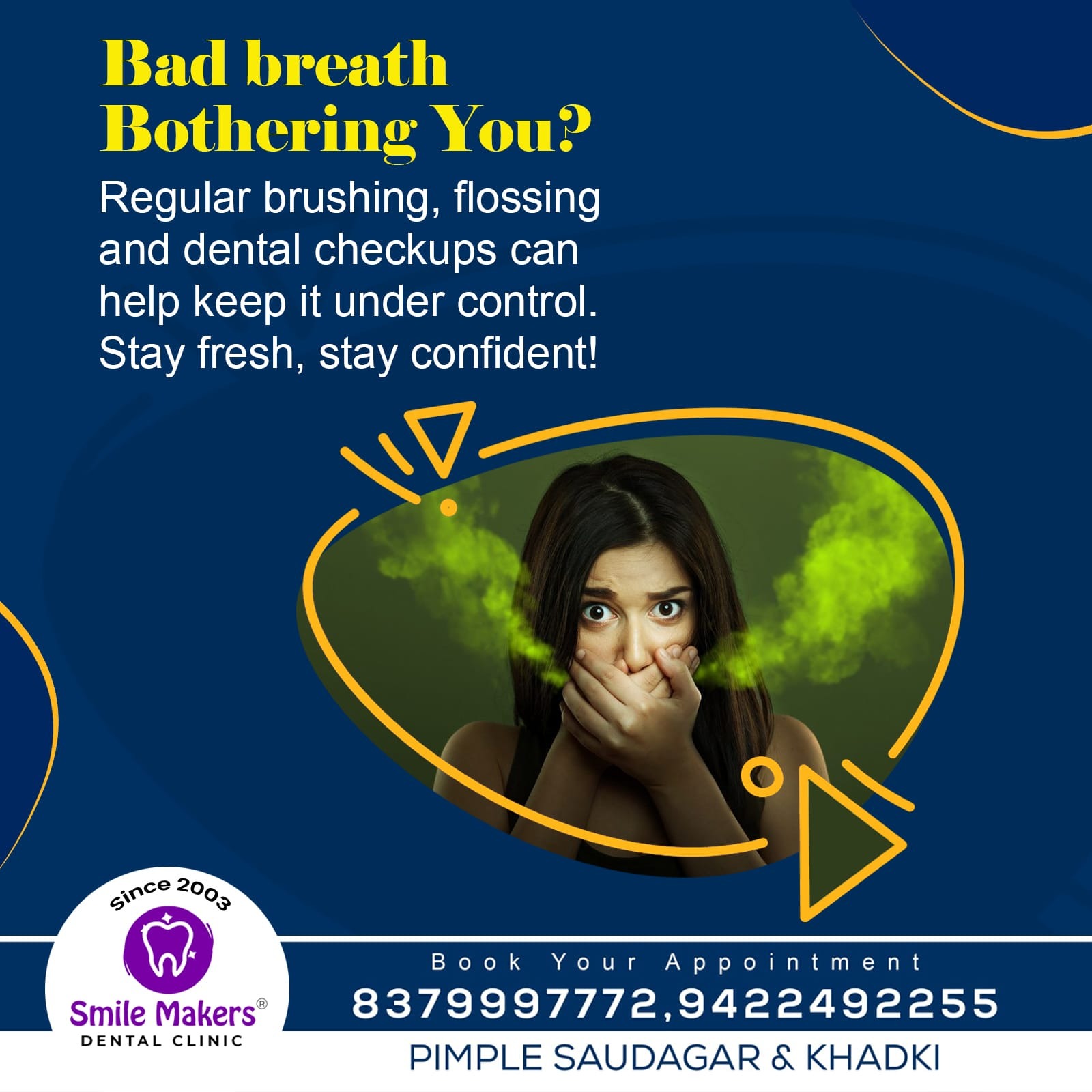 Best dental clinic in pimple saudagar !

Bad breath got you worried? Don't let it hold you back from... main image