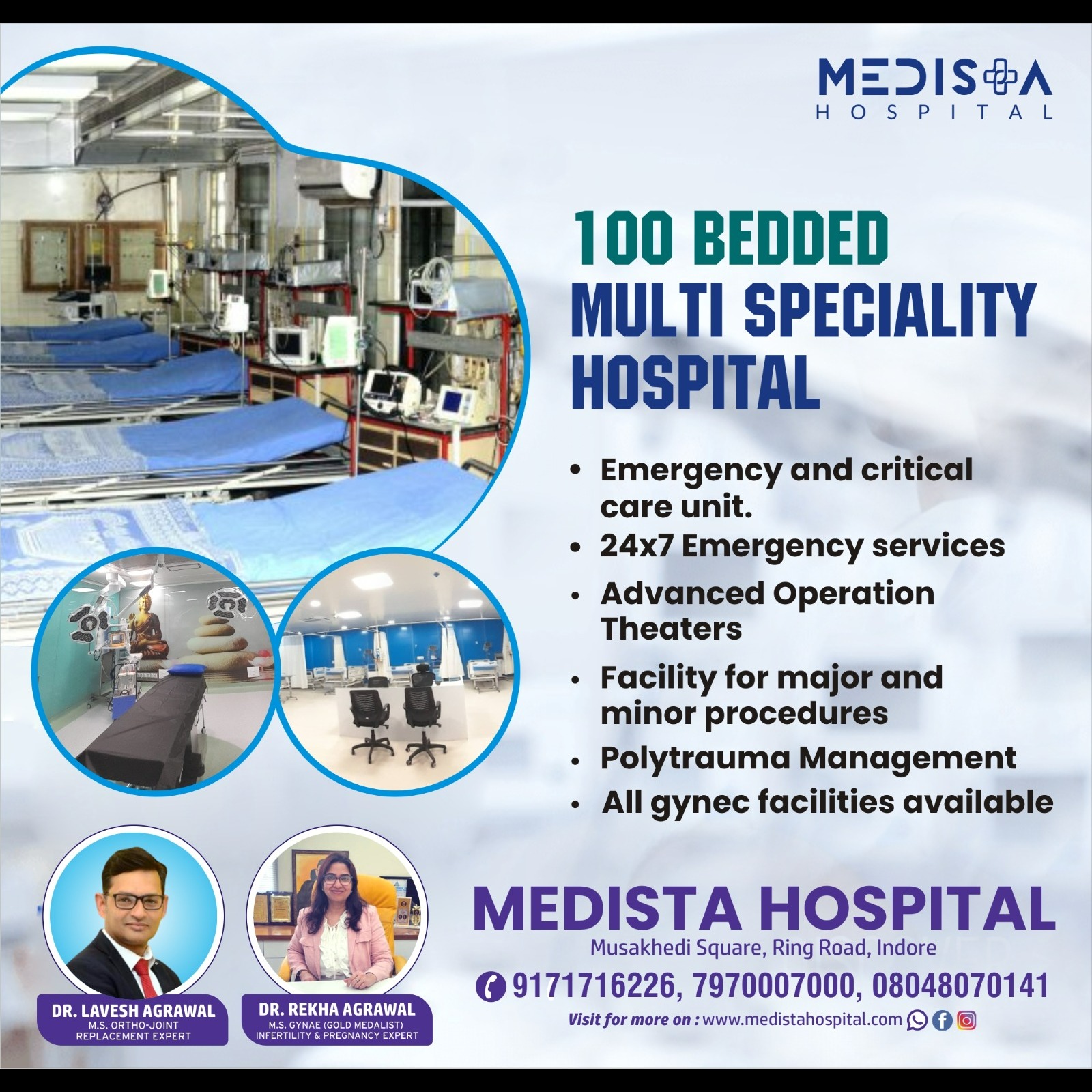 100 Bedded Multispecialty Hospital in Indore main image
