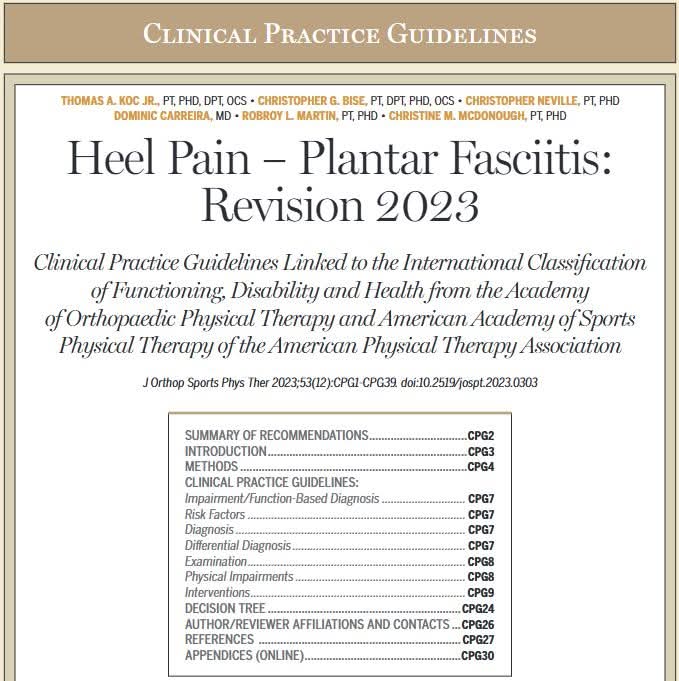 Heel Pain/Plantar Fasciitis Clinical Practice Guideline main image