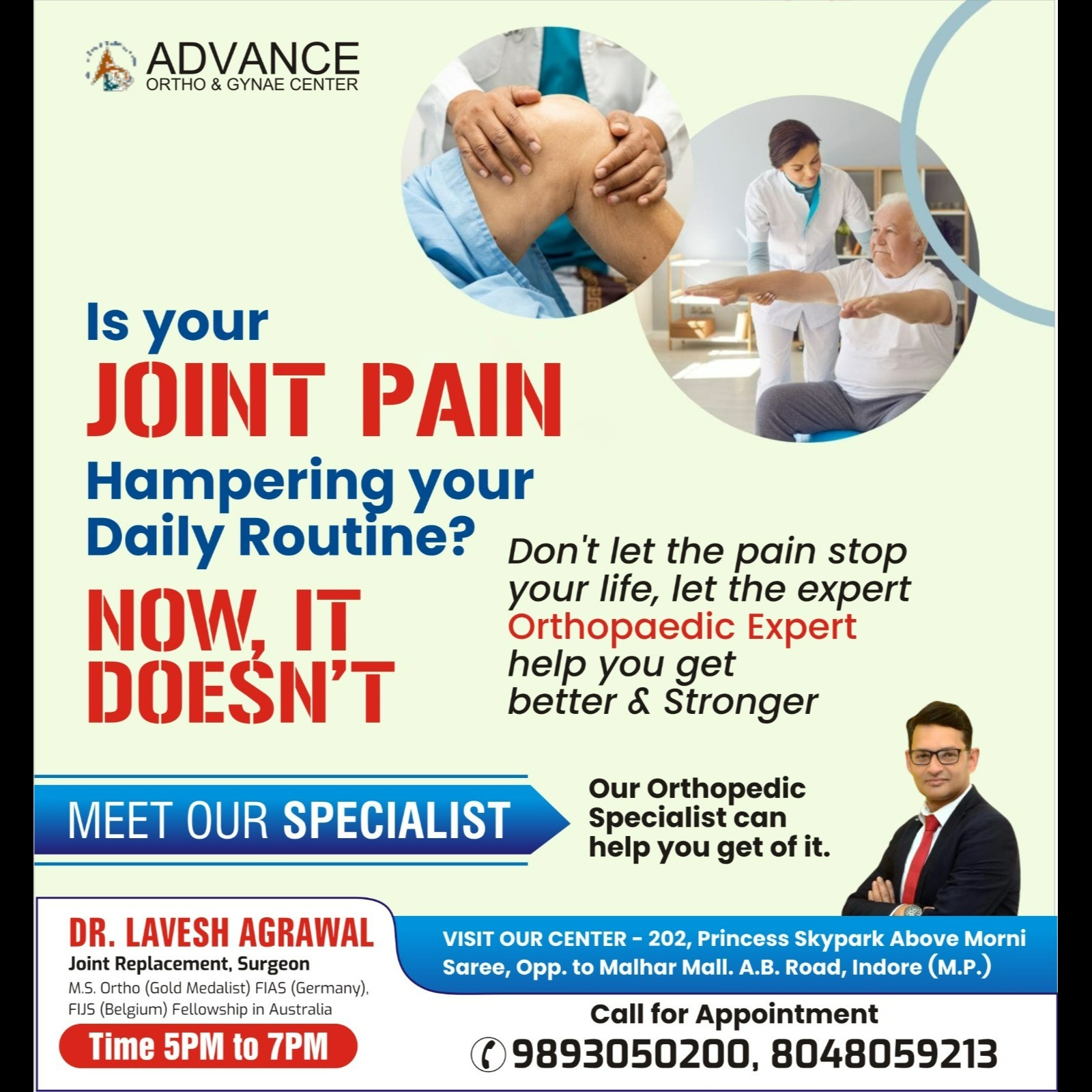 Best Orthopedic Doctor for Knee Pain in Indore!
Suffering from constant joint pain? ⚕️ Meet Dr. Lave... main image