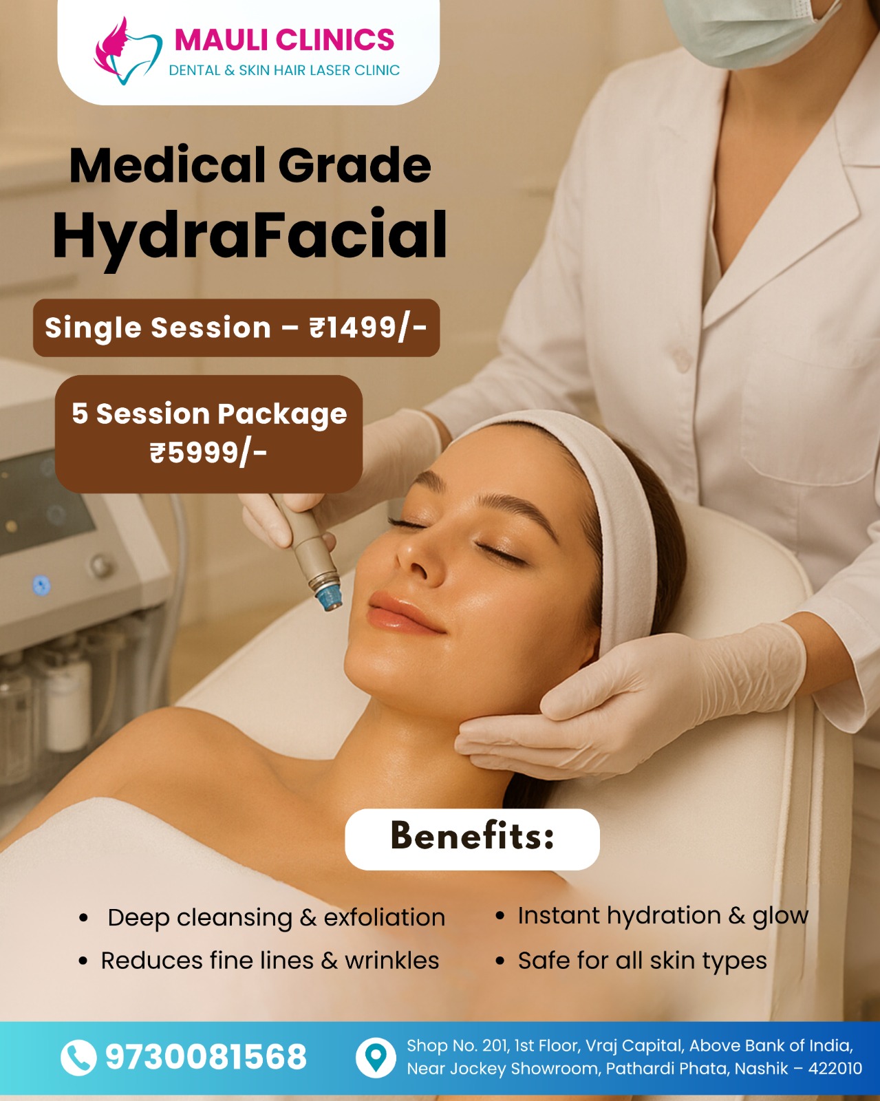 Diwali Offer for Hydrafacial in Mauli Skin Hair Laser Clinic In Nashik. We offer medical Grade Hyd... main image