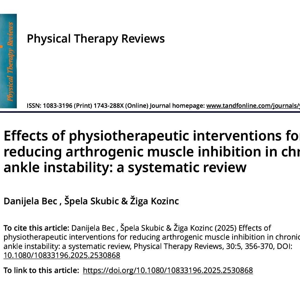 physiotherapeutic interventions for reducing arthrogenic muscle inhibition in chronic ankle instabil main image