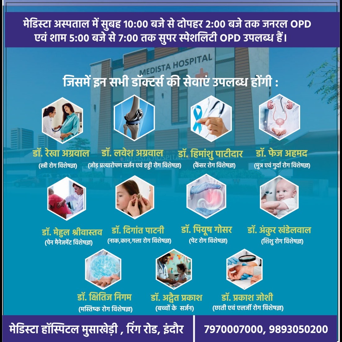 Best Multi-Speciality Hospital in Musakhedi Square, Ring Road, Indore | Medista Hospital main image