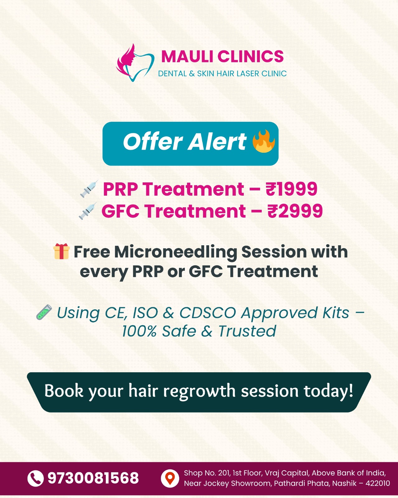 Affordable PRP And GFC Treatment in Nashik at Mauli skin-Hair-Laser and Advance Dental Clinic main image