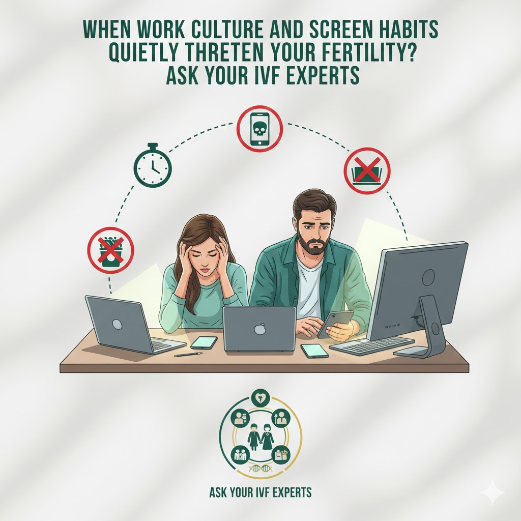 When Work Culture and Screen Habits Quietly Threaten Your Fertility? Ask Your IVF Experts main image