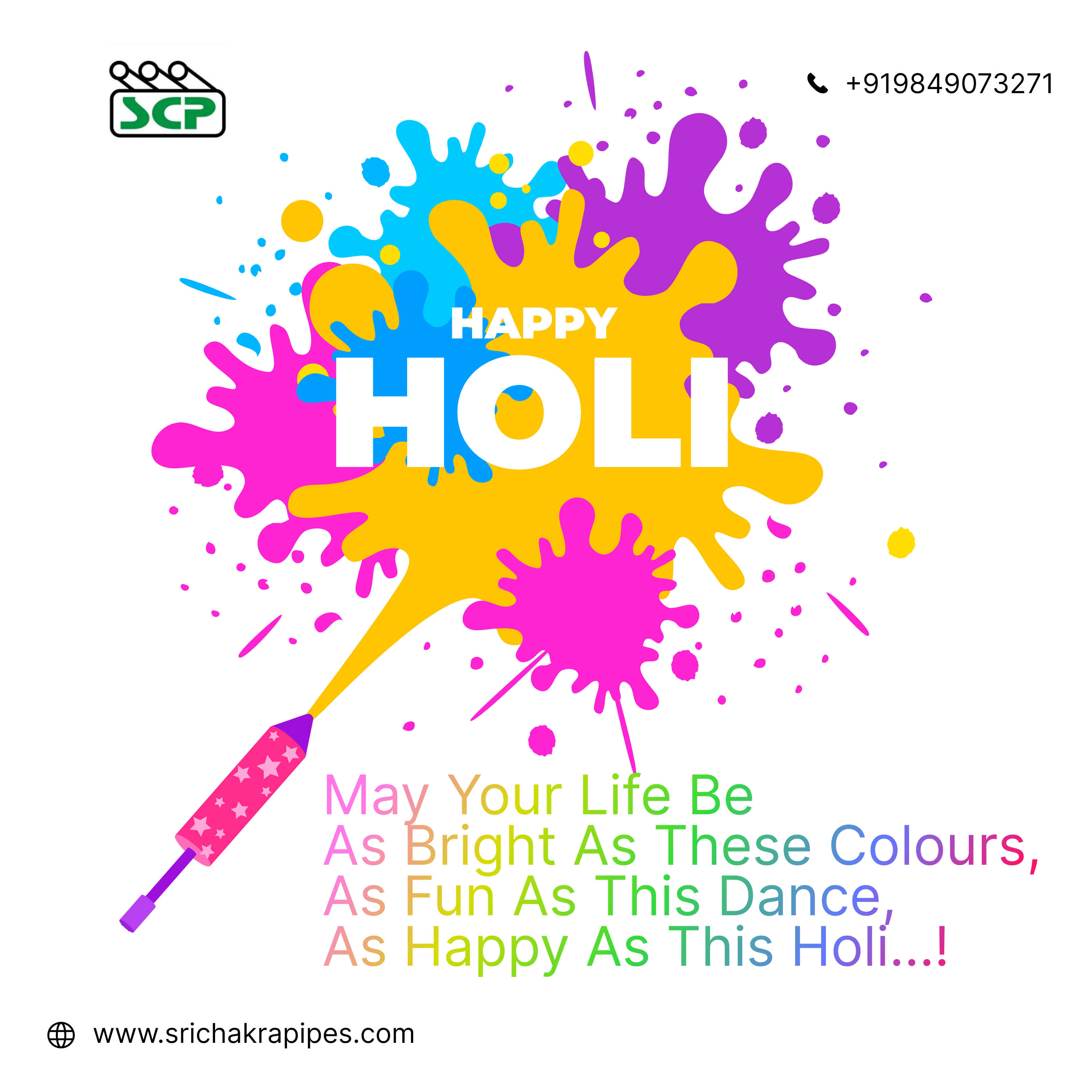 🎨🌸 May the colors of Holi wash away worries and fill your life with ...