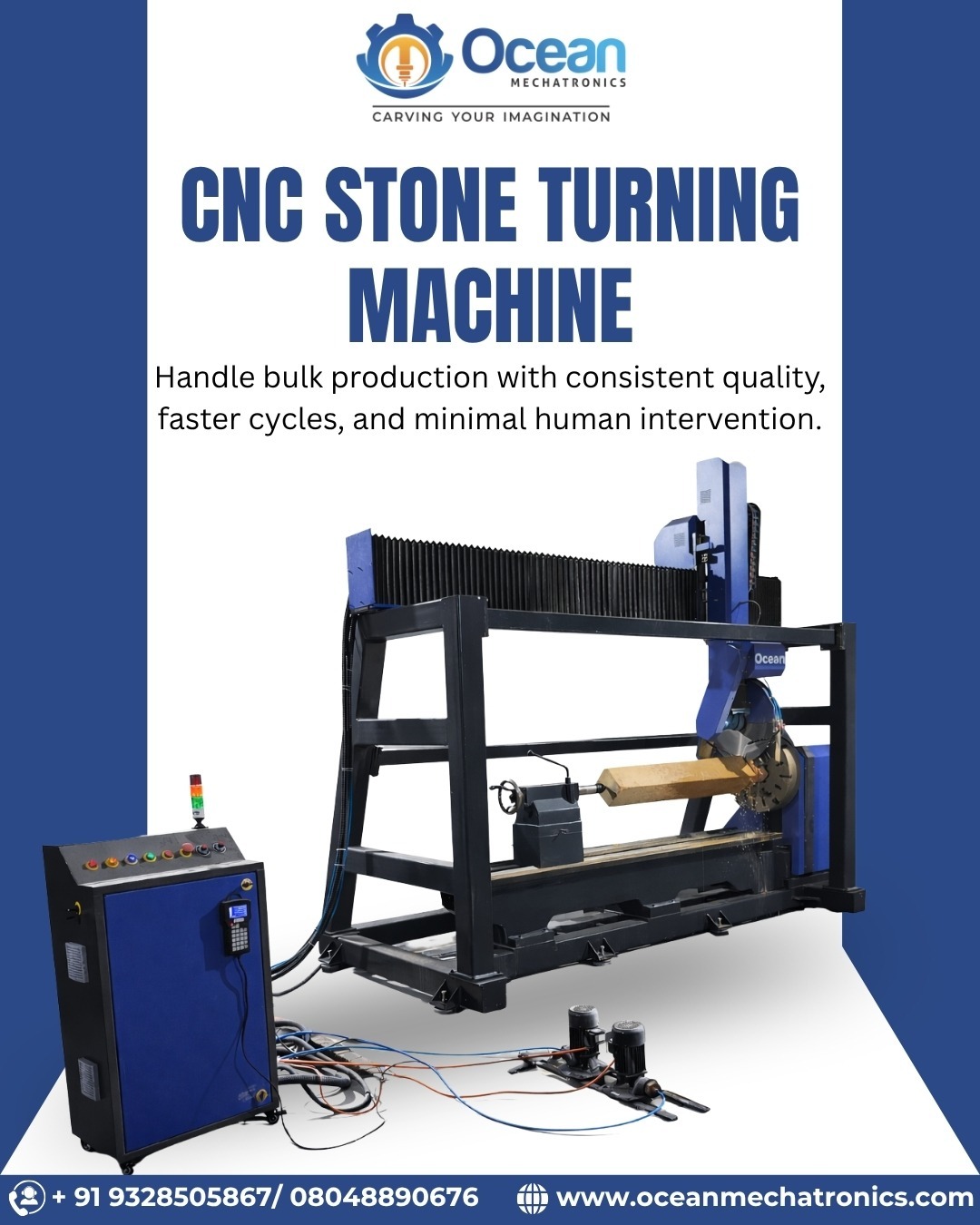 CNC Stone Router Machine Manufacturer in India | OCEAN MECHATRONICS ...