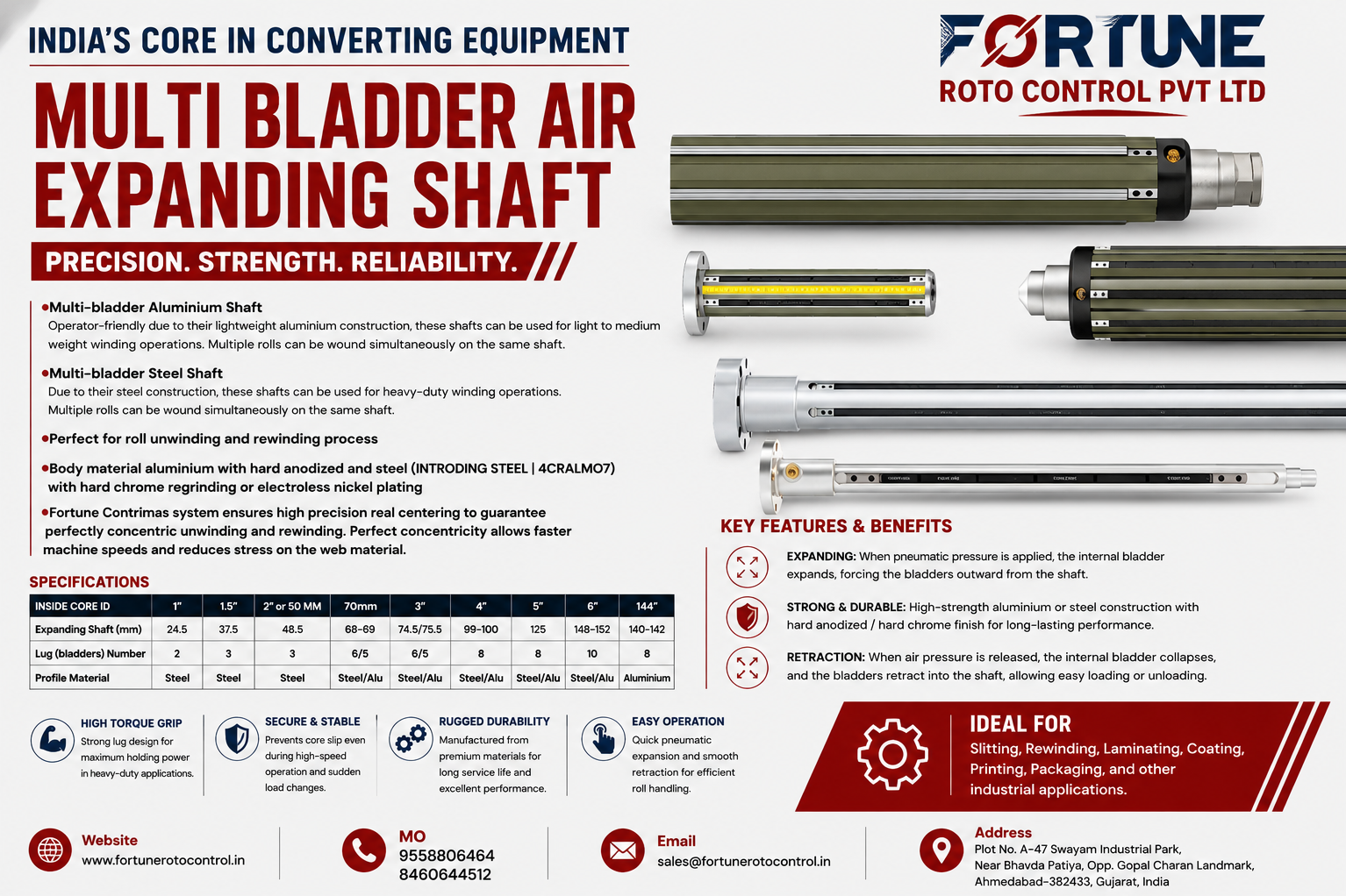 Multi Bladder Air Expanding Shaft