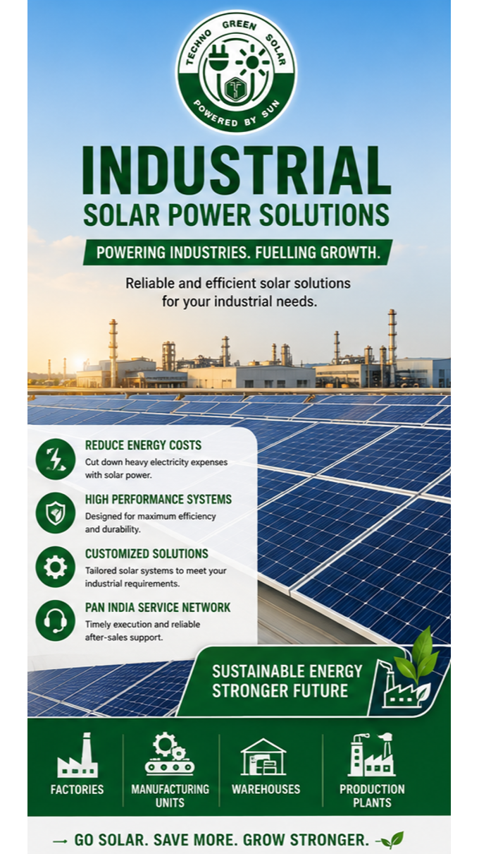 Industrial Solar Power Solutions in India | Techno Green Solar