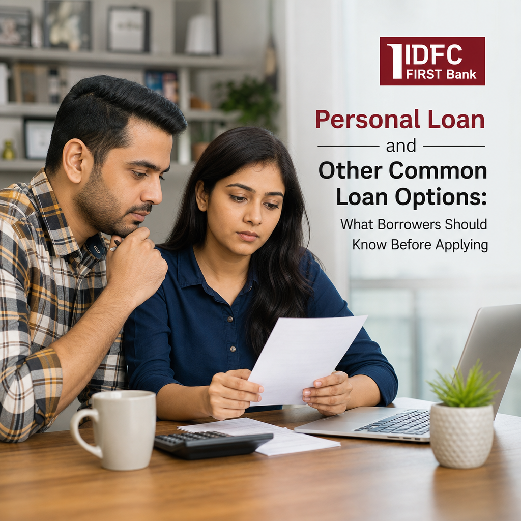 IDFC Personal Loan and Other Common Loan Options: What Borrowers Should Know Before Applying