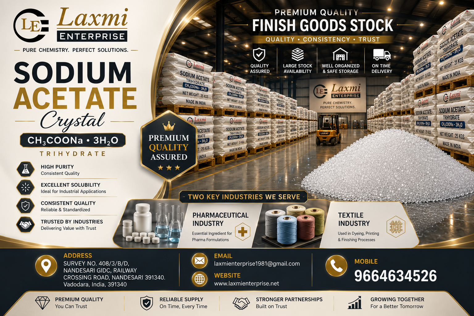 Packaging, Storage & Warehouse Management of Sodium Acetate