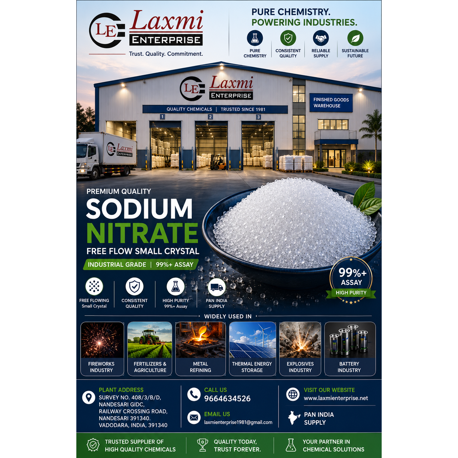Sodium Nitrate Free Flow for Lead Refining Industry