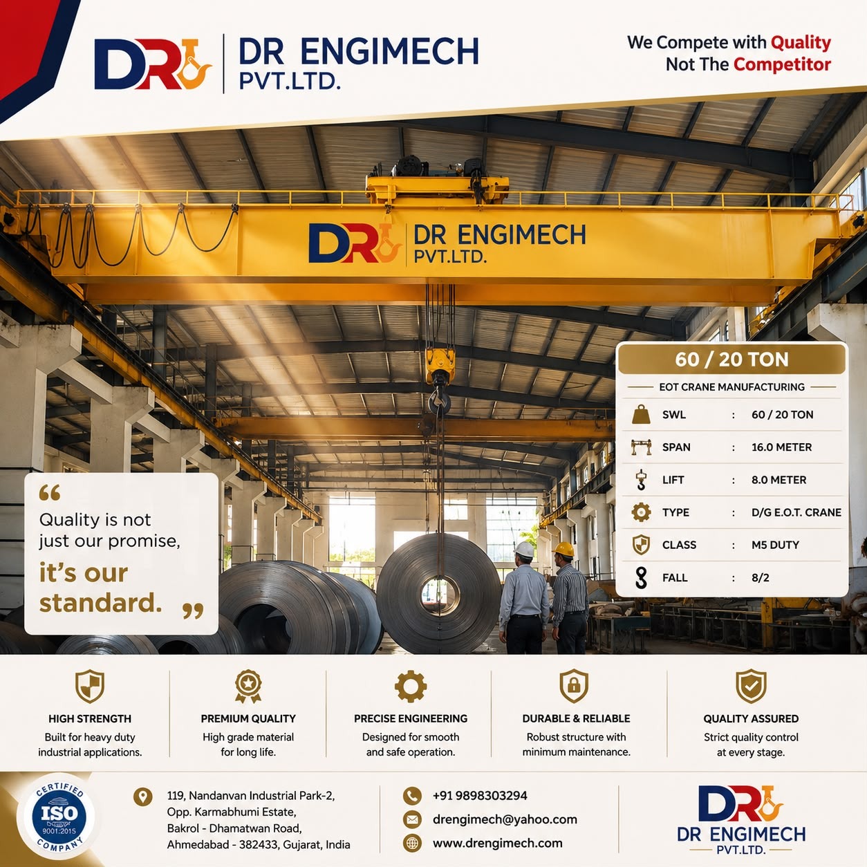 ποΈ 60/20 Ton Double Girder EOT Crane β Heavy-Duty Lifting with Main & Auxiliary Hoist Excellence