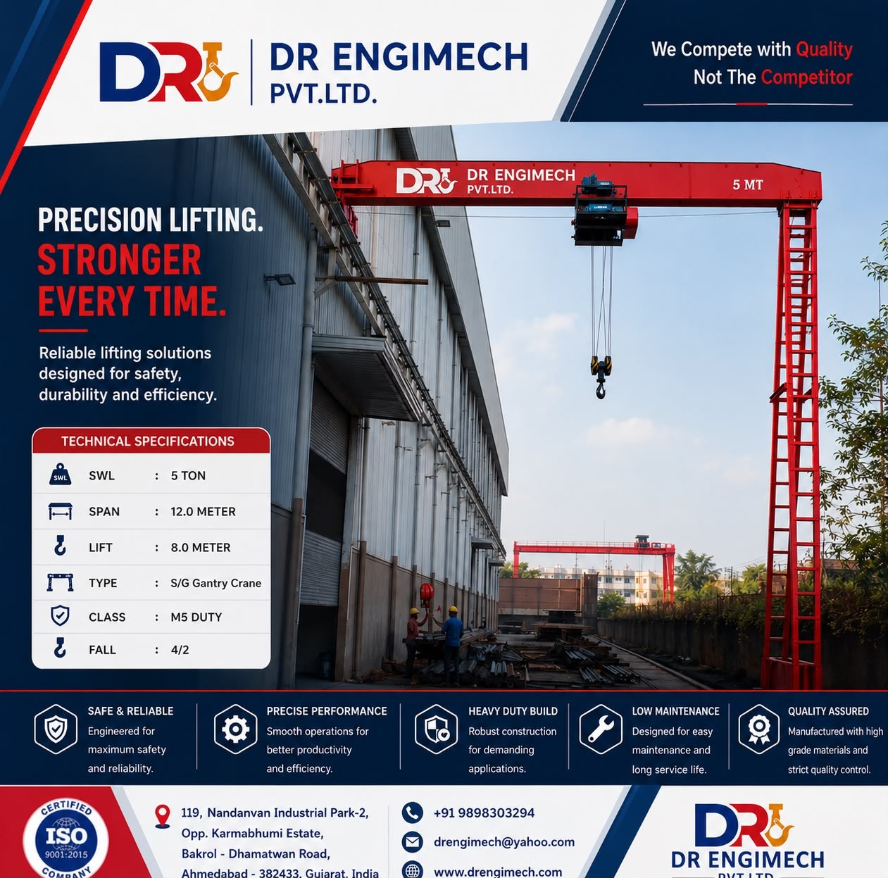 ποΈ 5 Ton Single Girder Gantry Crane Heavy-Duty Outdoor Material Handling with Superior Engineering
