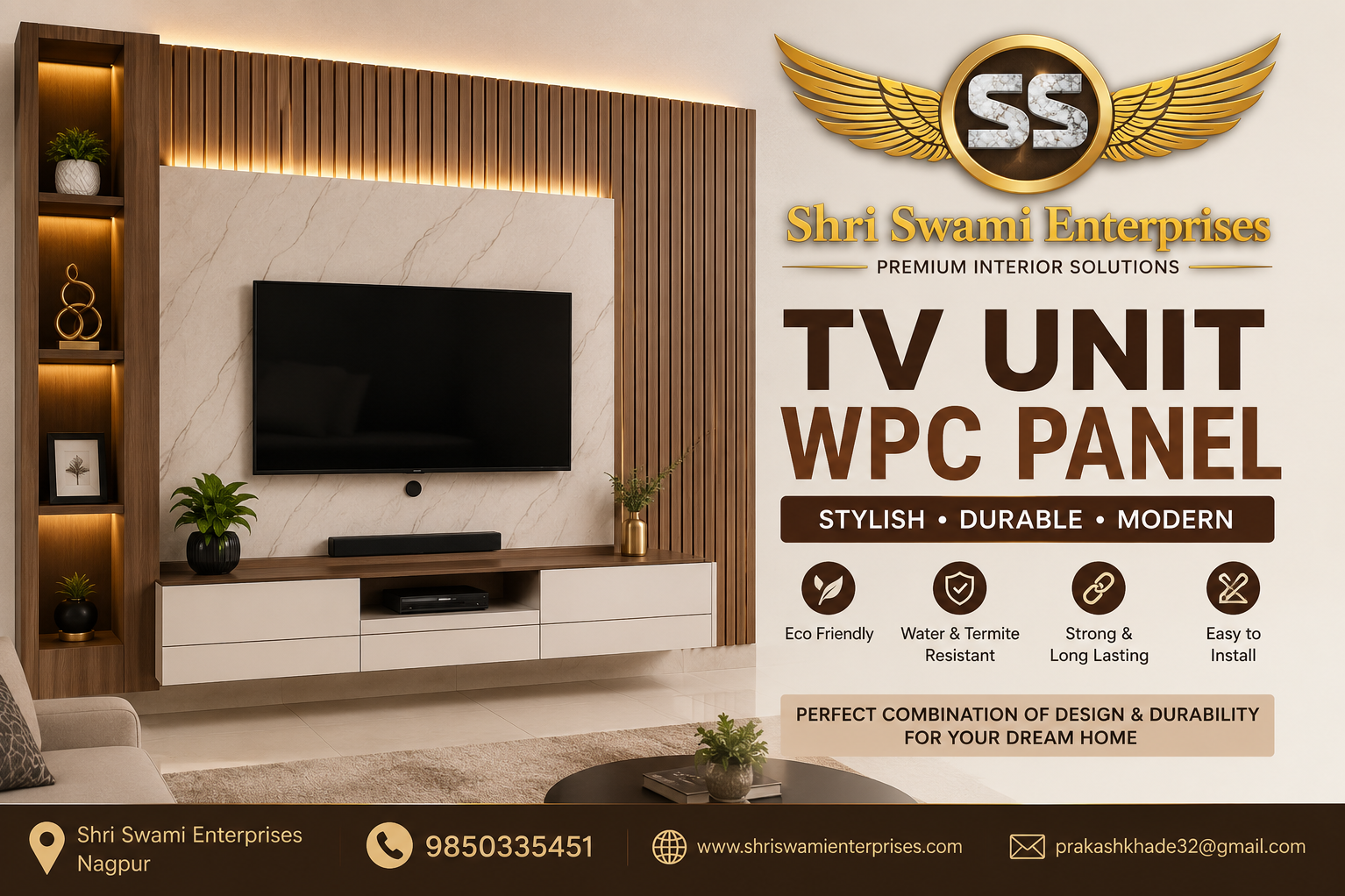 TV Unit WPC Panel – Shri Swami Enterprises, Nagpur