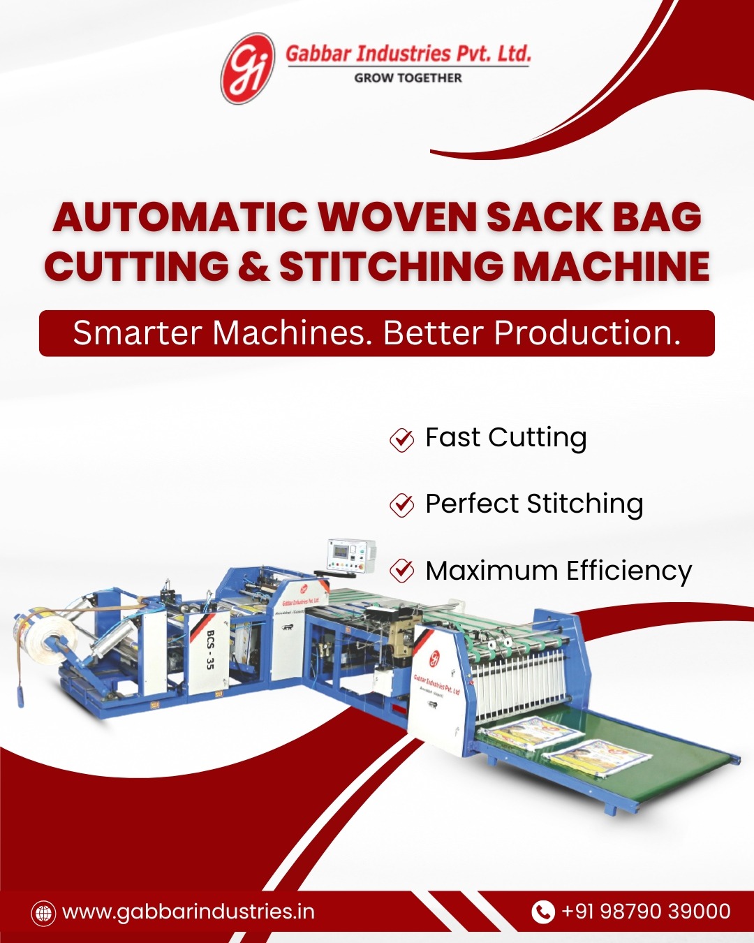 Automatic Woven Sack Bag Cutting & Stitching Machinein Ahmedabad | Gabbar Industries