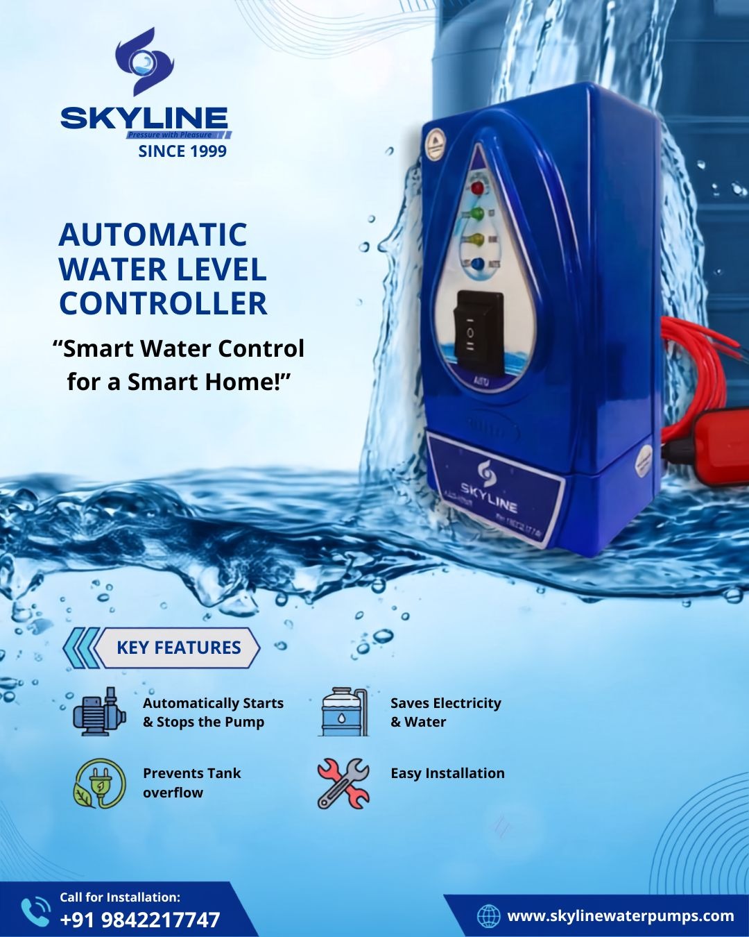 Skyline Automatic Water Level Controller - Smart Water Control for a Smart Home!
