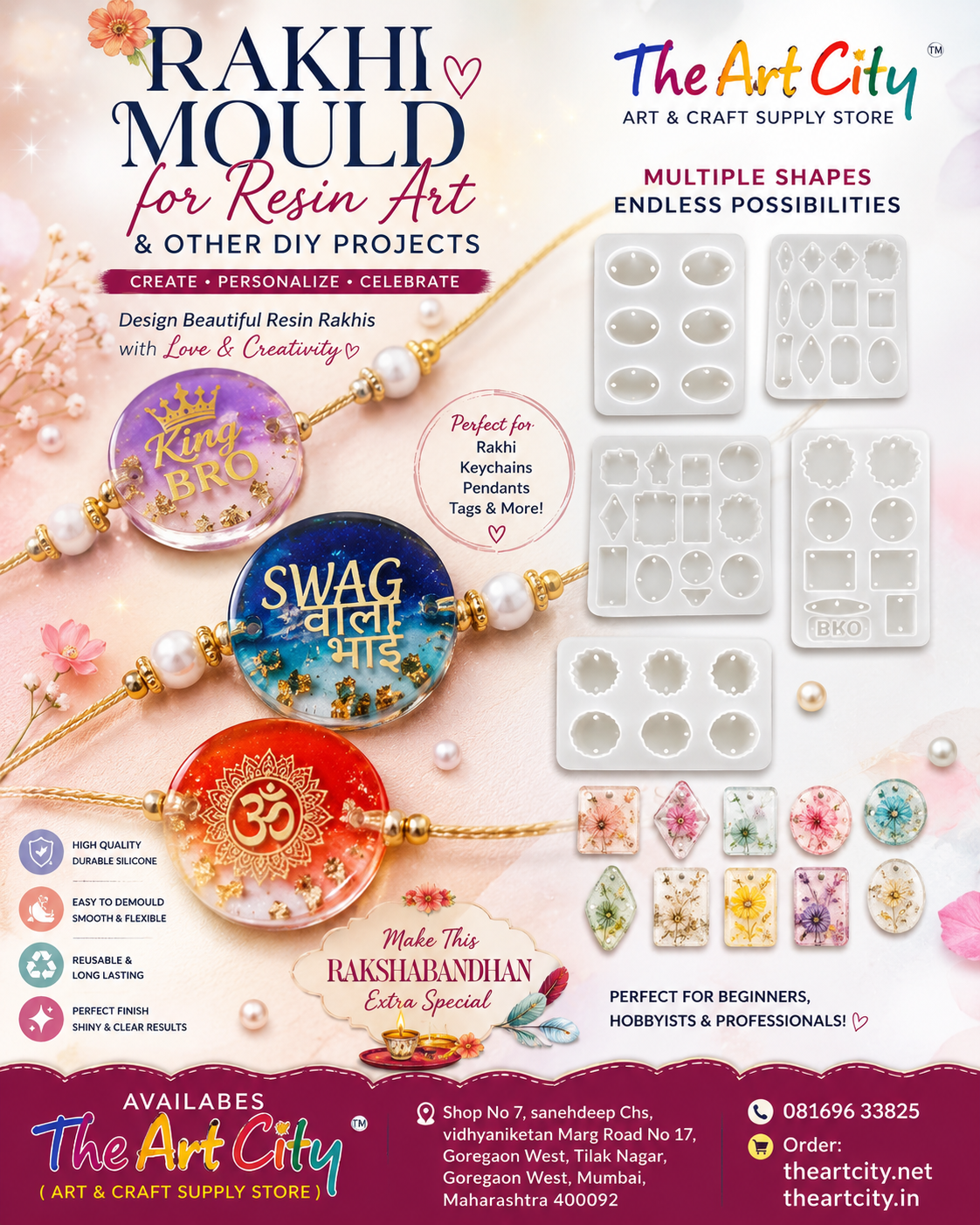 Premium Resin Rakhi Moulds Available in Goregaon West | The Art City Mumbai Create beautiful custom