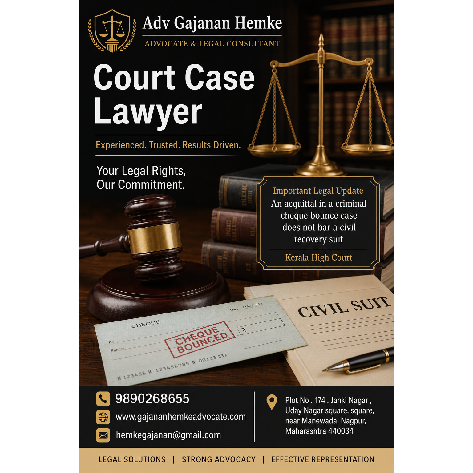 Court Case Lawyer in Nagpur – Adv. Gajanan Hemke