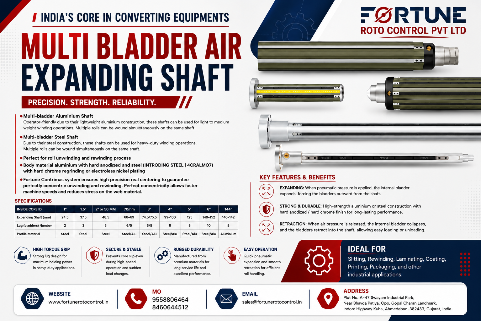 Multi Bladder Air Expanding Shaft