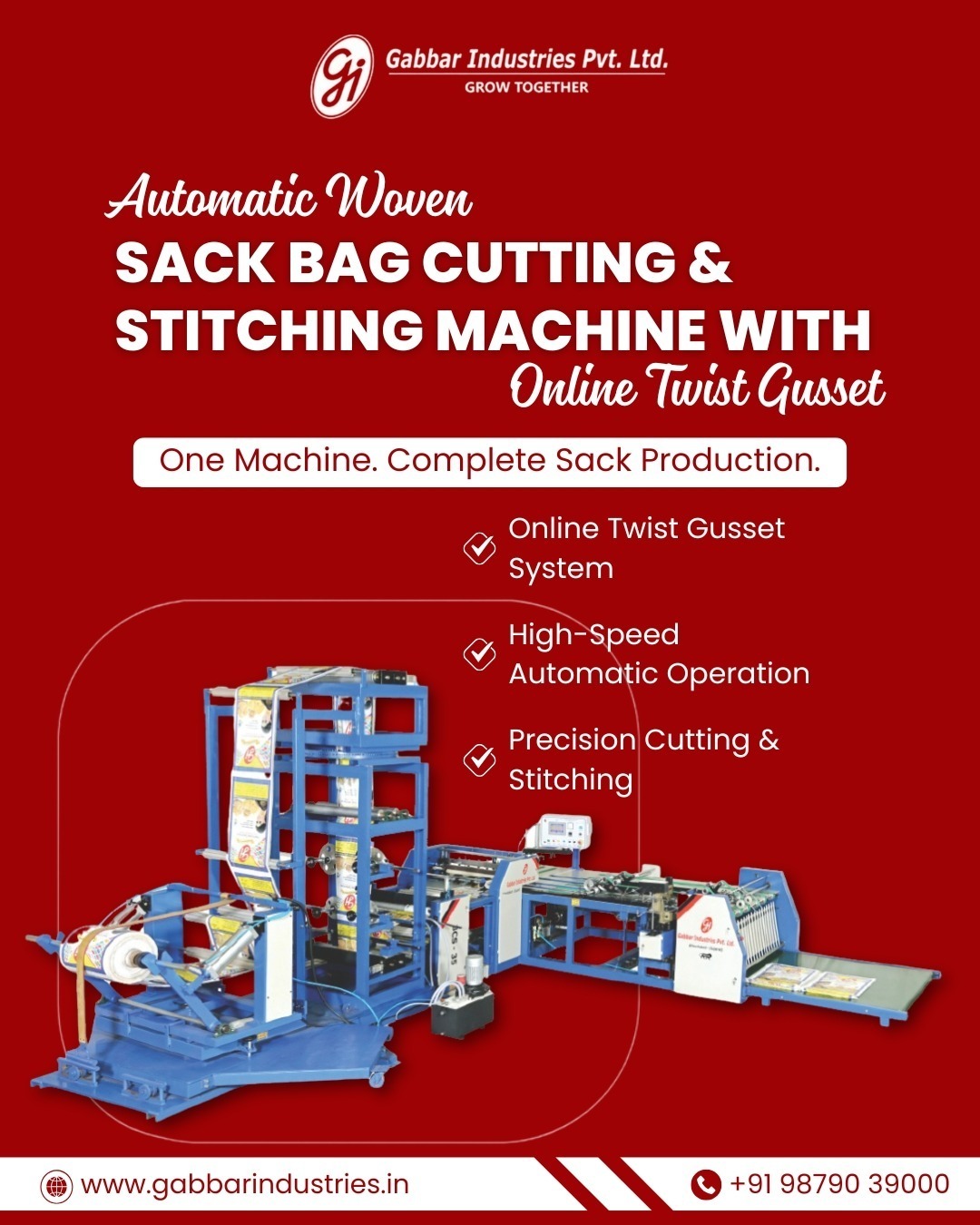 Automatic Woven Sack Bag Cutting & Stitching Machine Manufacturer in India