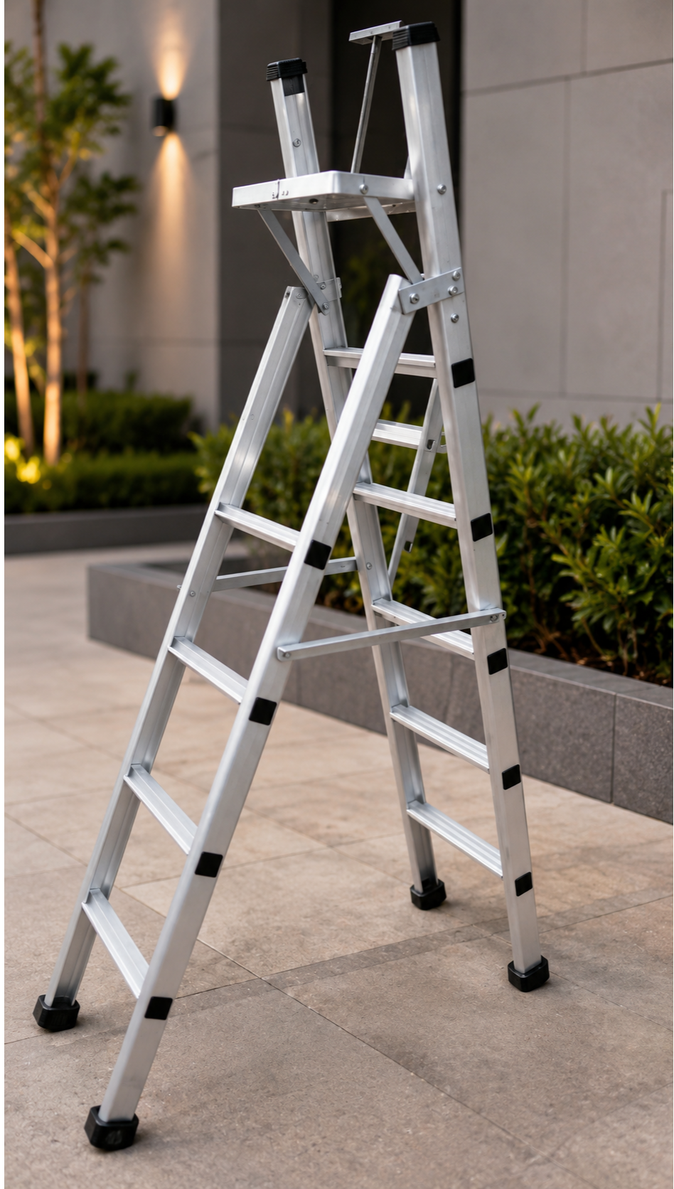 Aluminium Stool Cum Straight Ladder