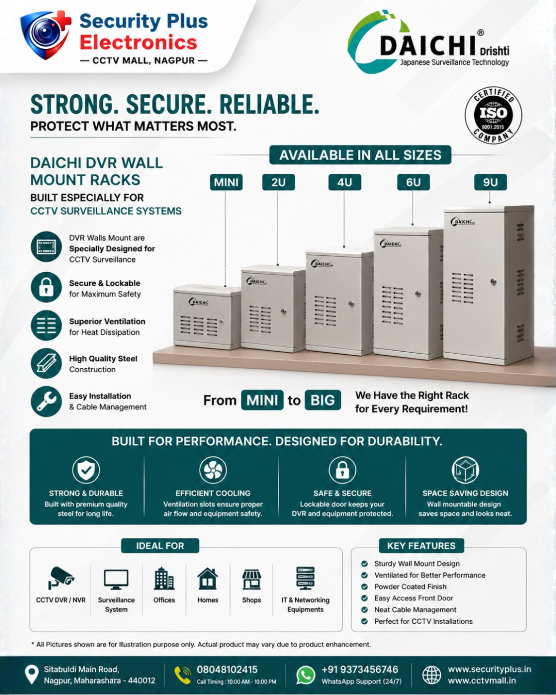 Daichi DVR & NVR Racks – 2U to 9U Rack Cabinets Available in Ready Stock
