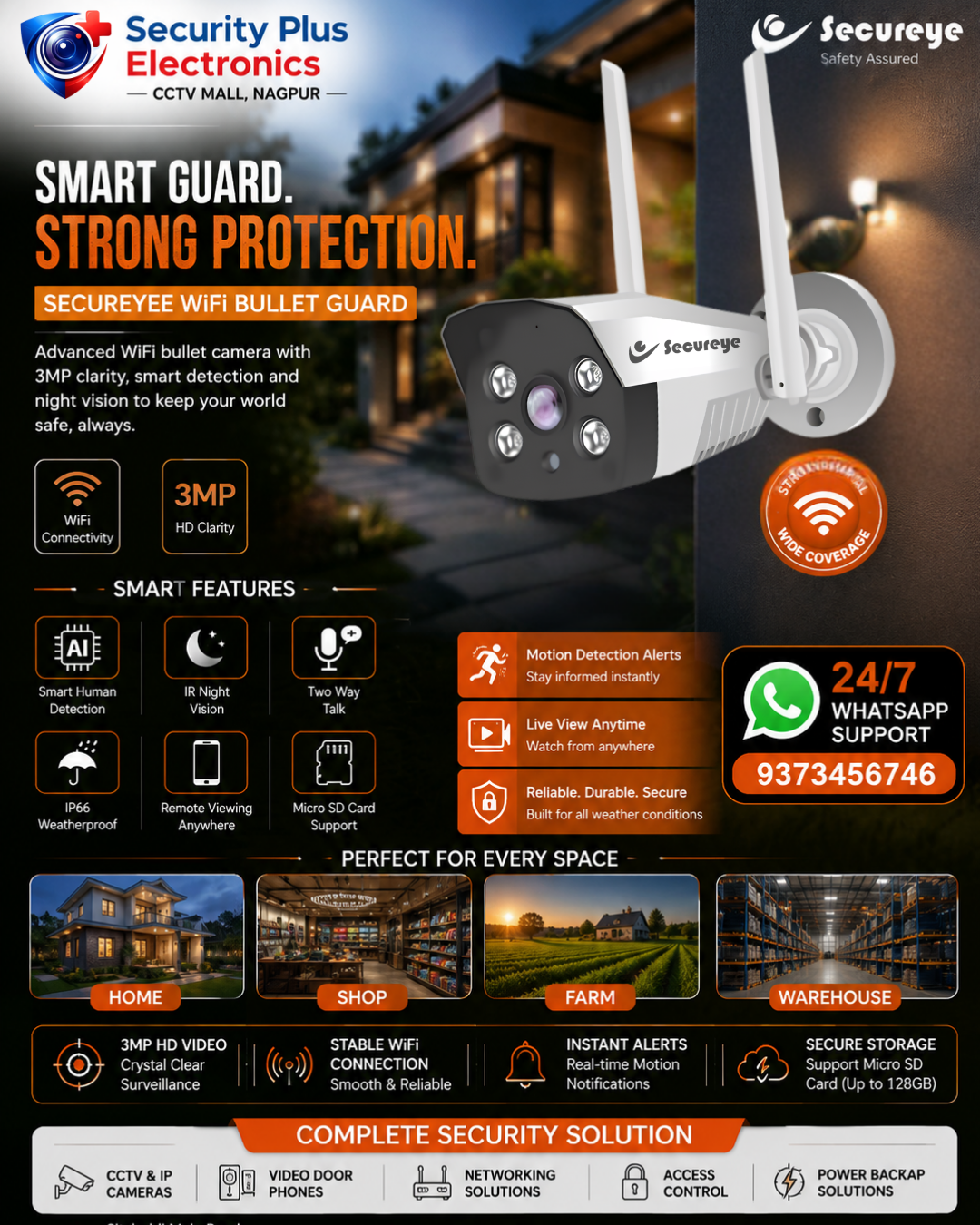 Secureye 3MP Wi-Fi Bullet Guard Camera – Crystal Clear Outdoor Security at an Affordable Price