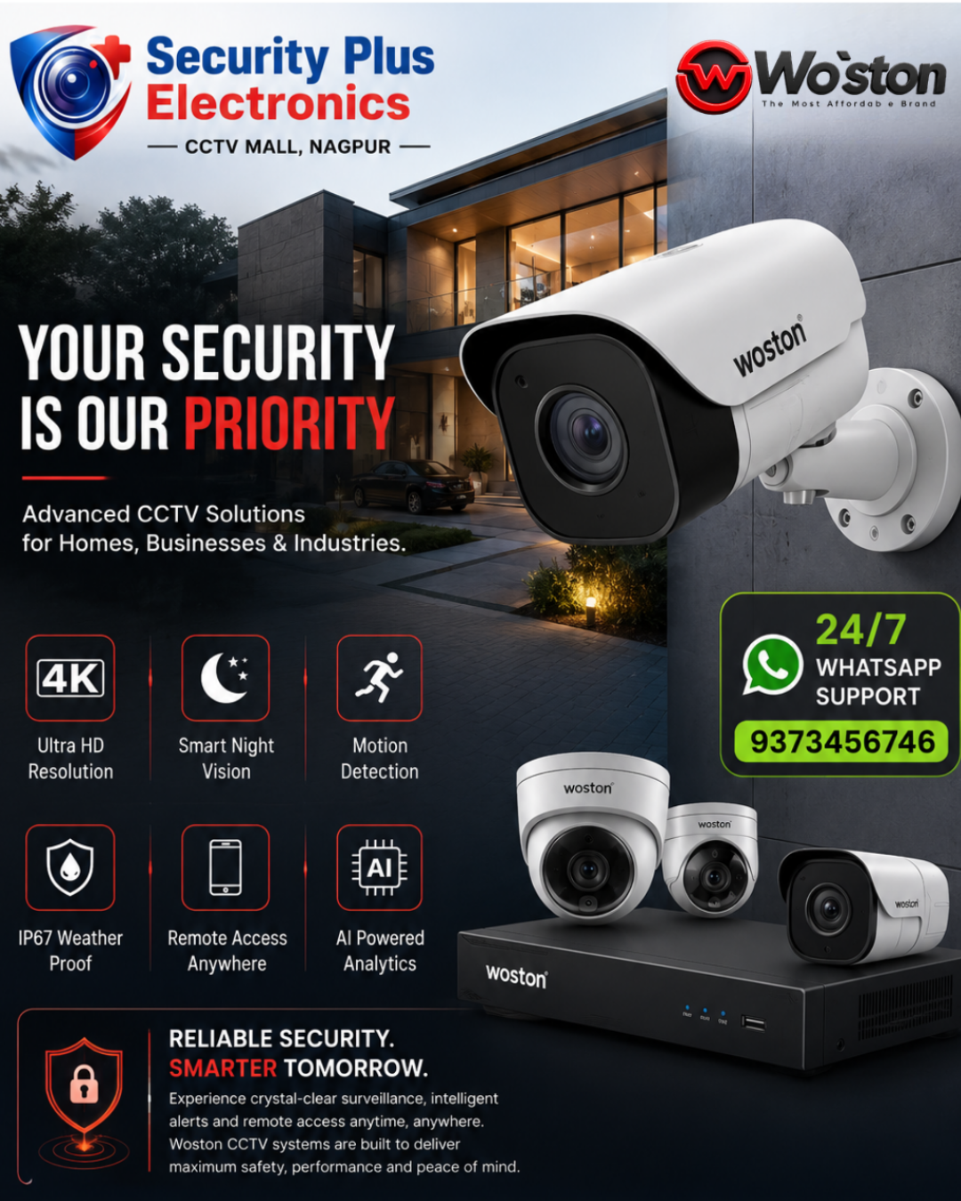 Woston HD Bullet Camera – Reliable Surveillance with 2-Year Service Support
