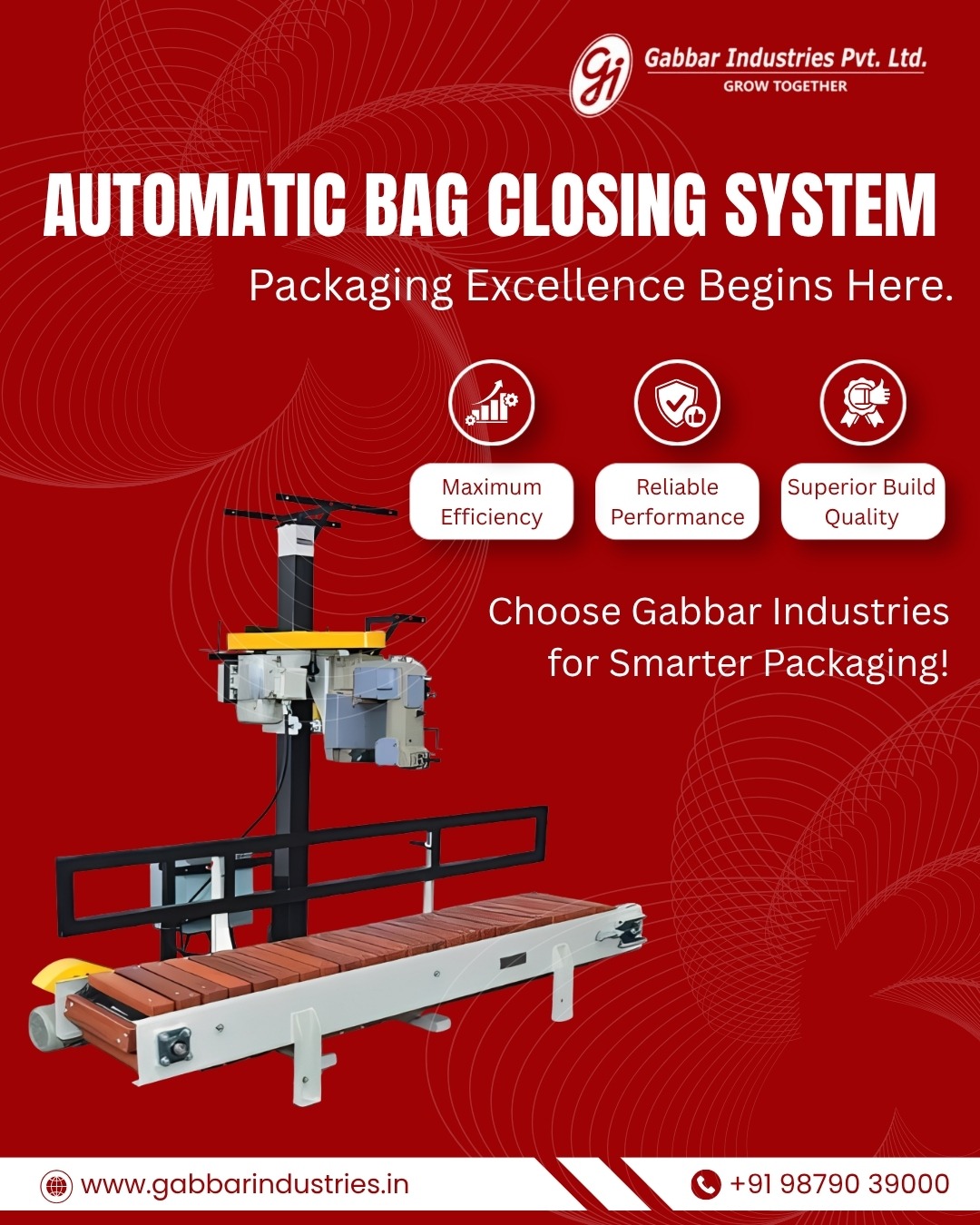 Automatic Bag Closing System Manufacturer in Ahmedabad | Gabbar Industries Pvt Ltd