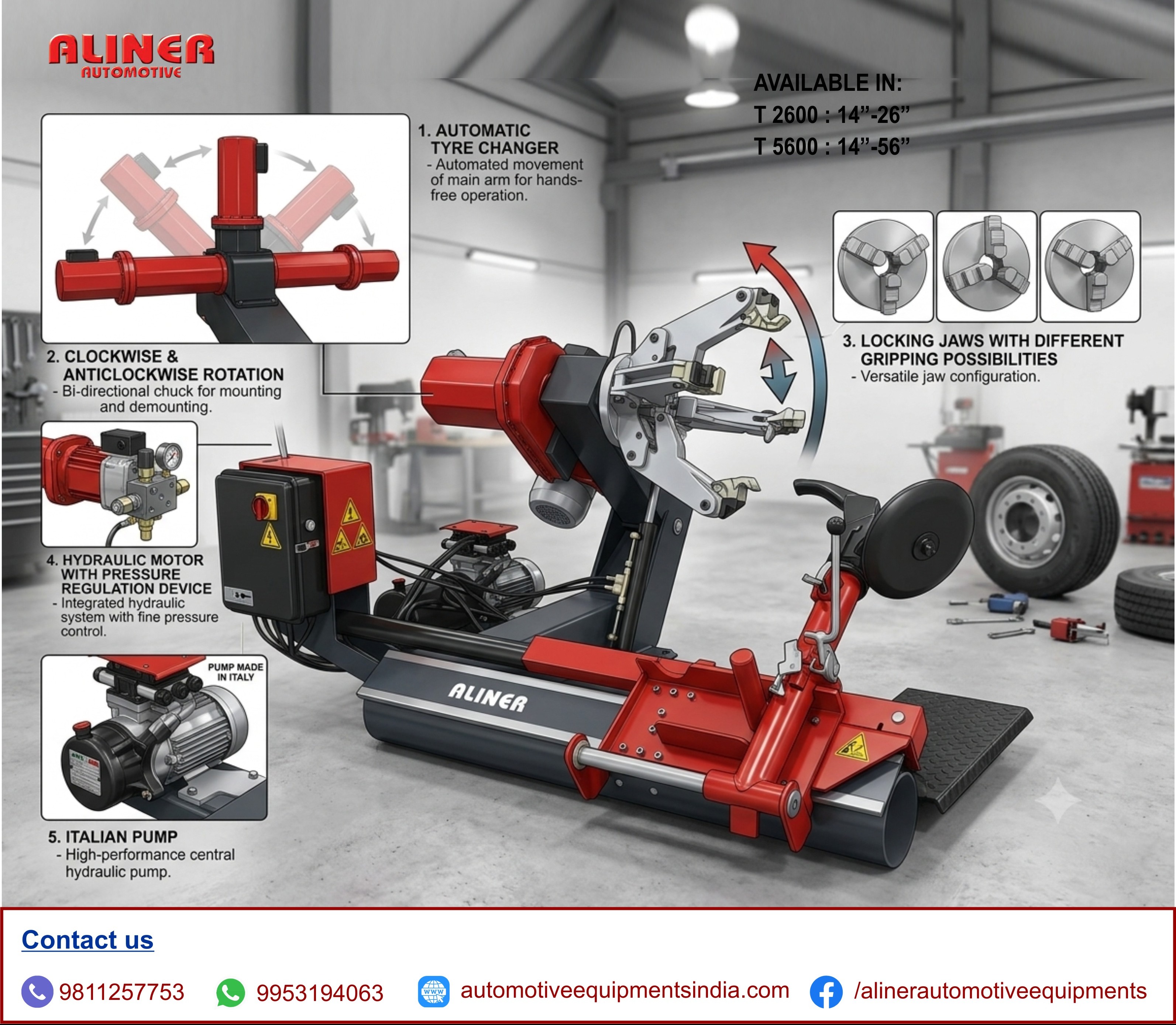 TRUCK TYRE CHANGER :- TECHNICAL SPECIFICATION, TYRE CHANGER, TYRE CHANGE, TYRE CHANGER MACHINE