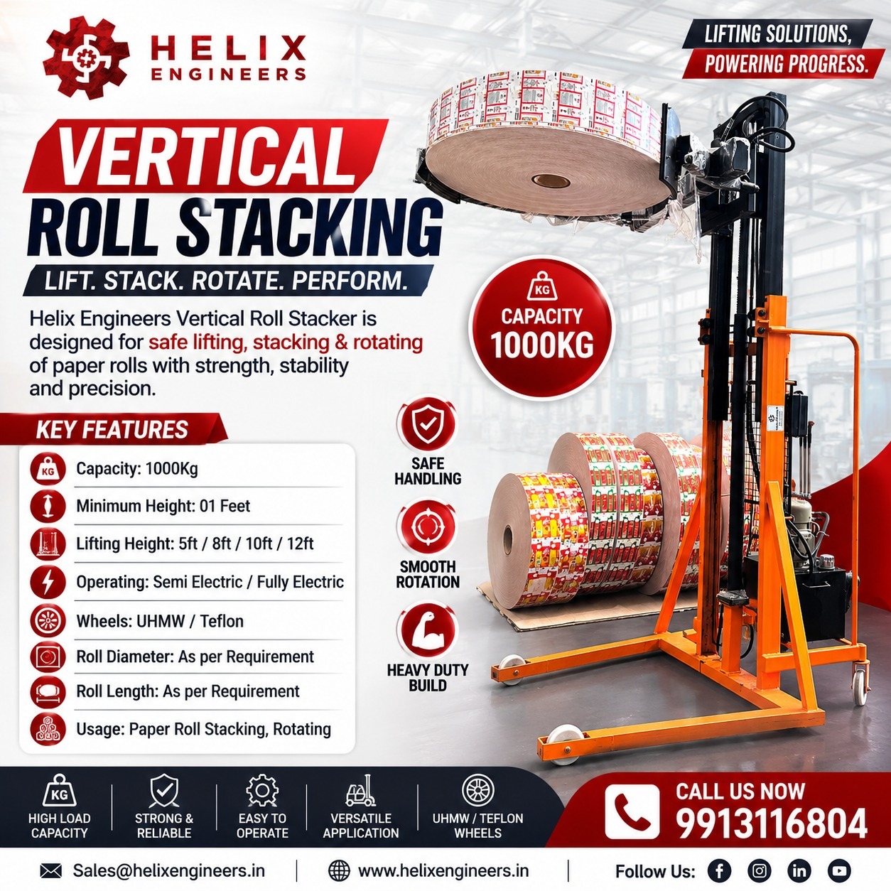 Paper Roll Stacker Supplier in Nashik – Helix Engineers