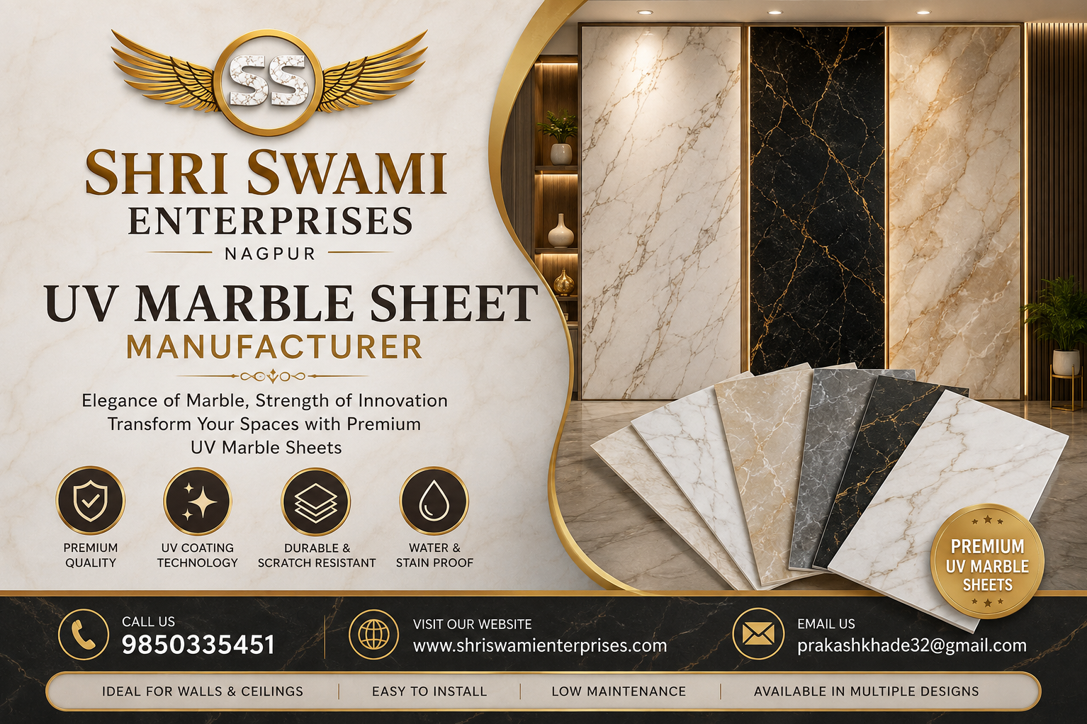 UV Marble Sheet Manufacturer in Shri Swami Enterprises, Nagpur