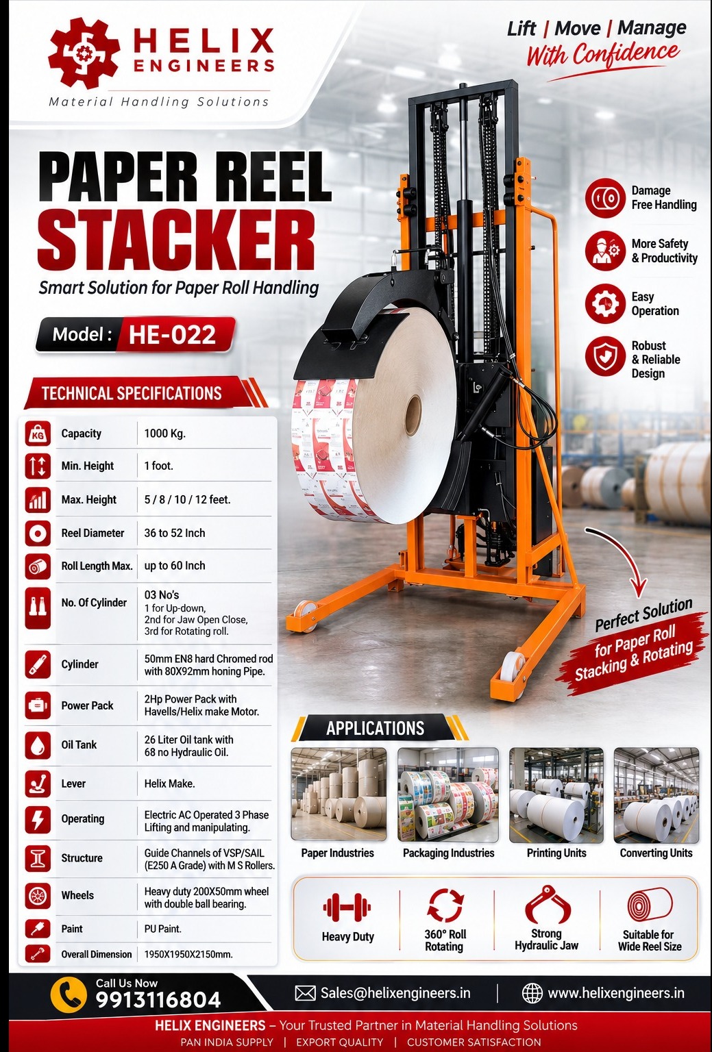 Paper Roll Stacker Supplier in Salem – Helix Engineers