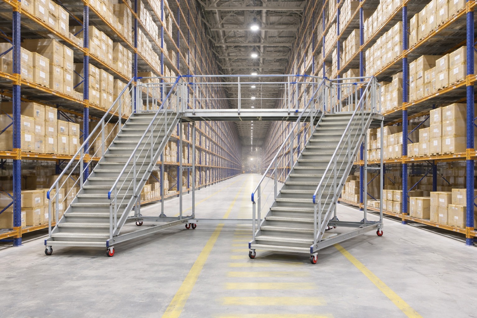 Aluminium Trolley Ladder with Bridge.