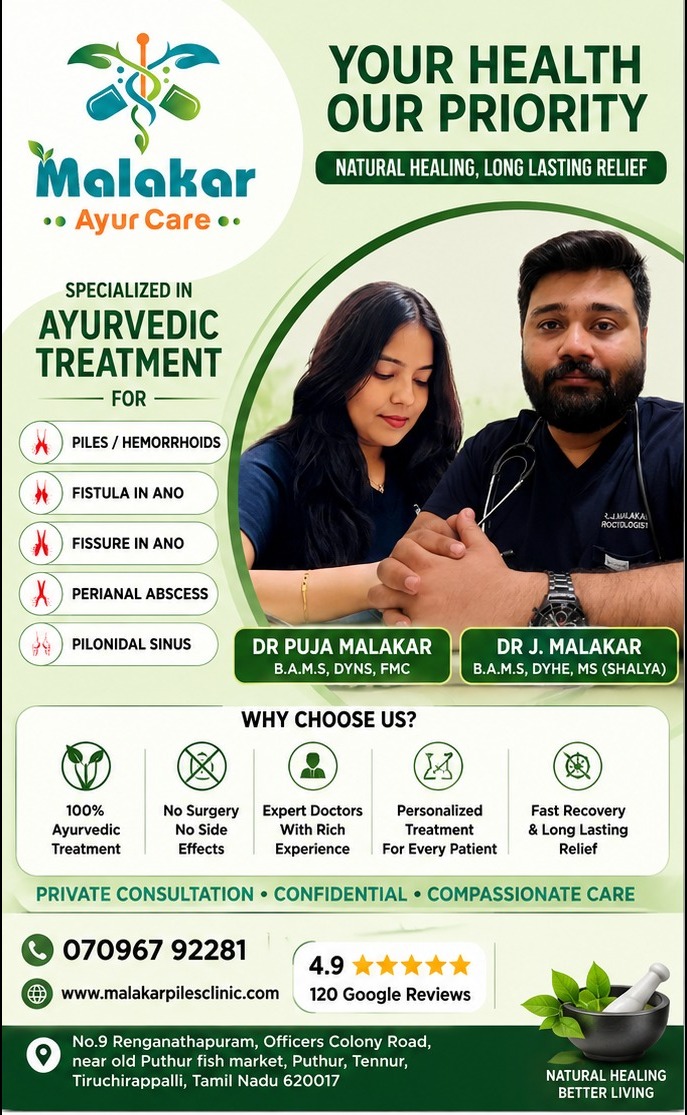 🌿 Kshar Sutra Treatment in Trichy | MALAKAR AYUR CARE ✨ main image