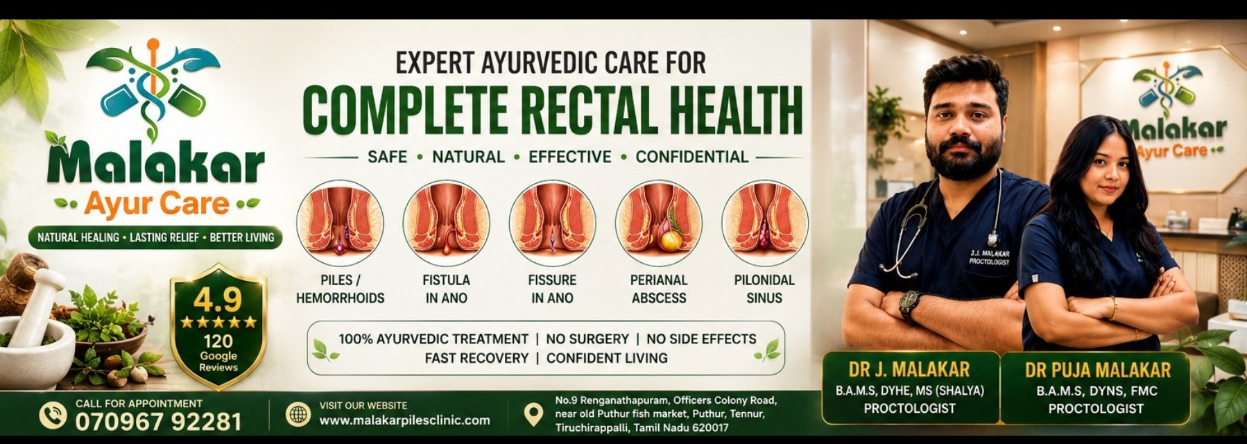 🌿 Best Piles Doctor in Trichy | MALAKAR AYUR CARE ✨ main image