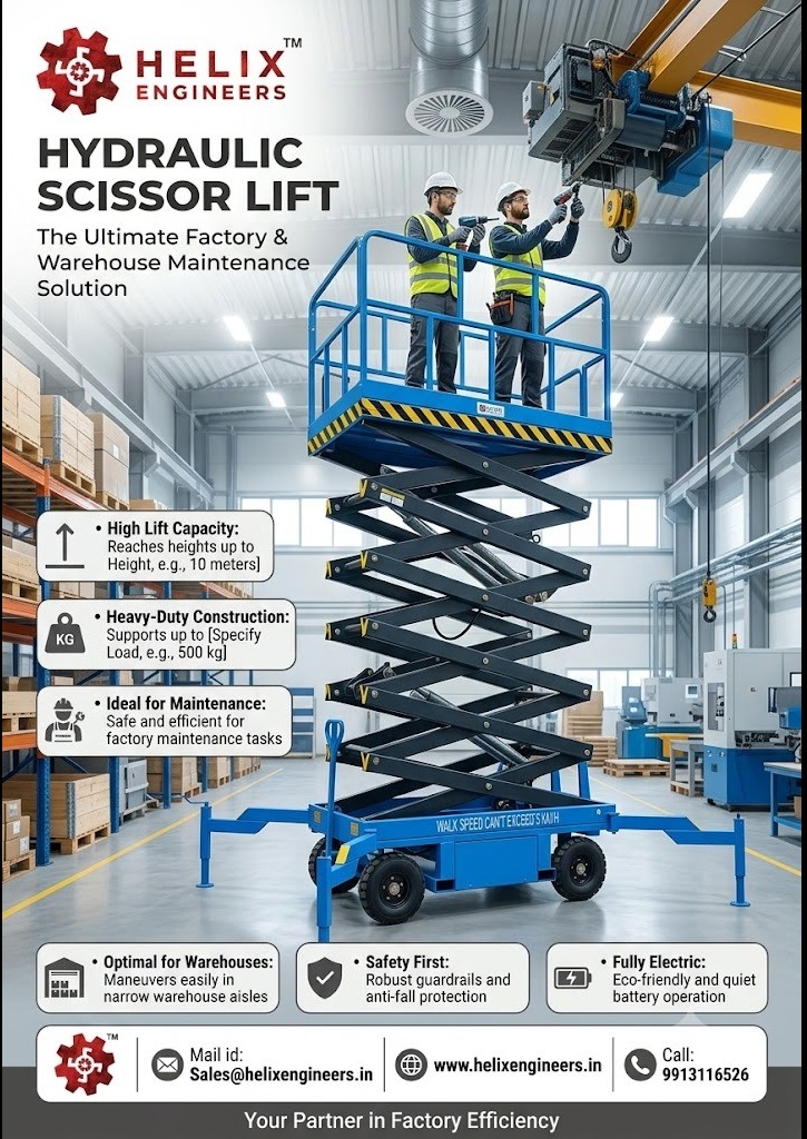 Hydraulic Scissor Lift Supplier in Tiruchirappalli (Trichy) – Manufacturer | Helix Engineers