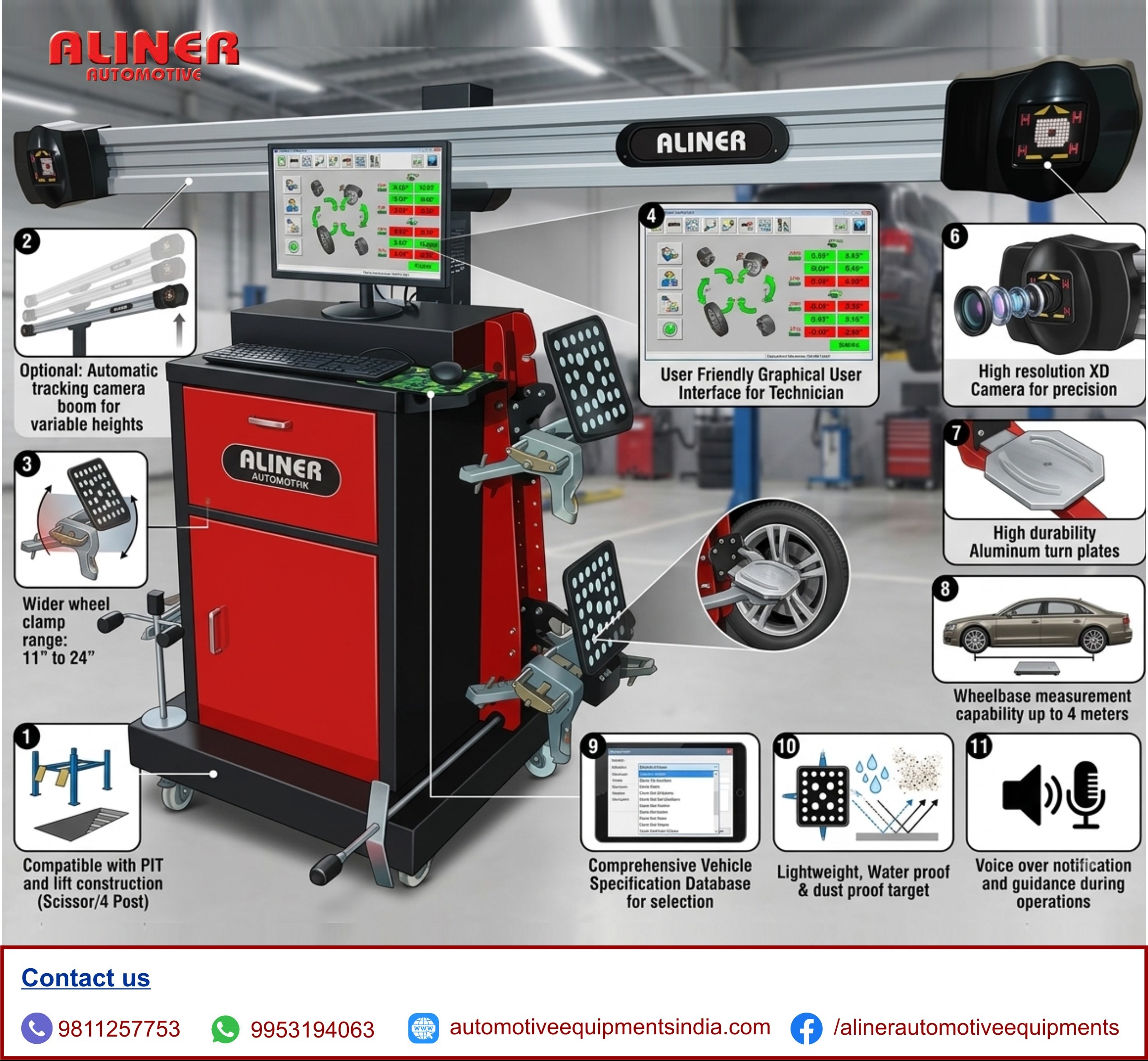 TECHNICAL FEATURES: 3D WHEEL ALIGNMNET, WHEEL ALIGNMENT, WHEELALIGNMENTMACHINE
