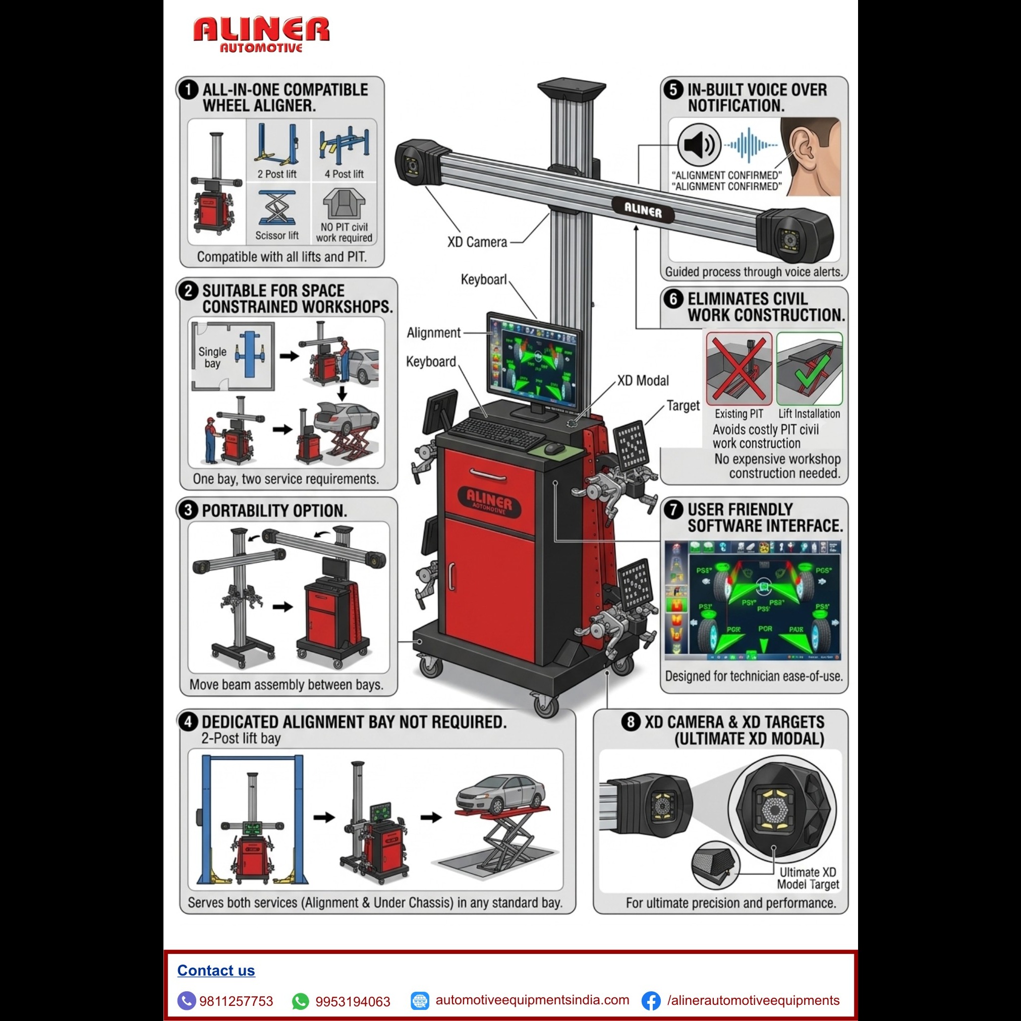 TECHNICAL FEATURES : 3D WHEEL ALIGNMENT, WHEEL ALIGNMENT, WHEEL ALIGNMENT MACHINE
