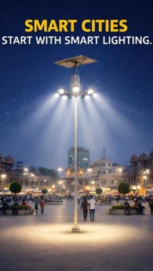 50W All-in-One Solar Outdoor Light with 6-Meter Tubular Pole