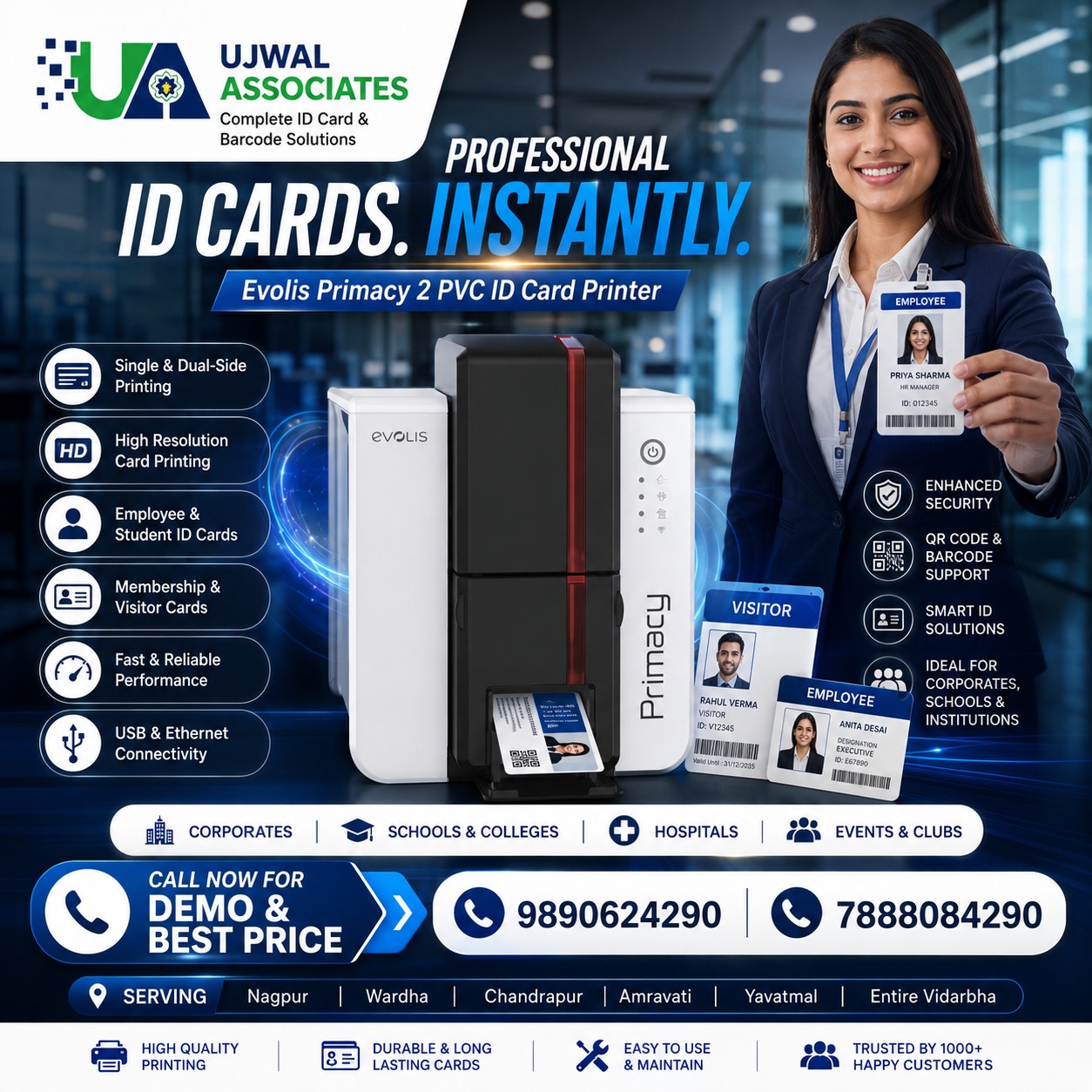 ID Card Printer Supplier in Yavatmal – Ujwal Automation